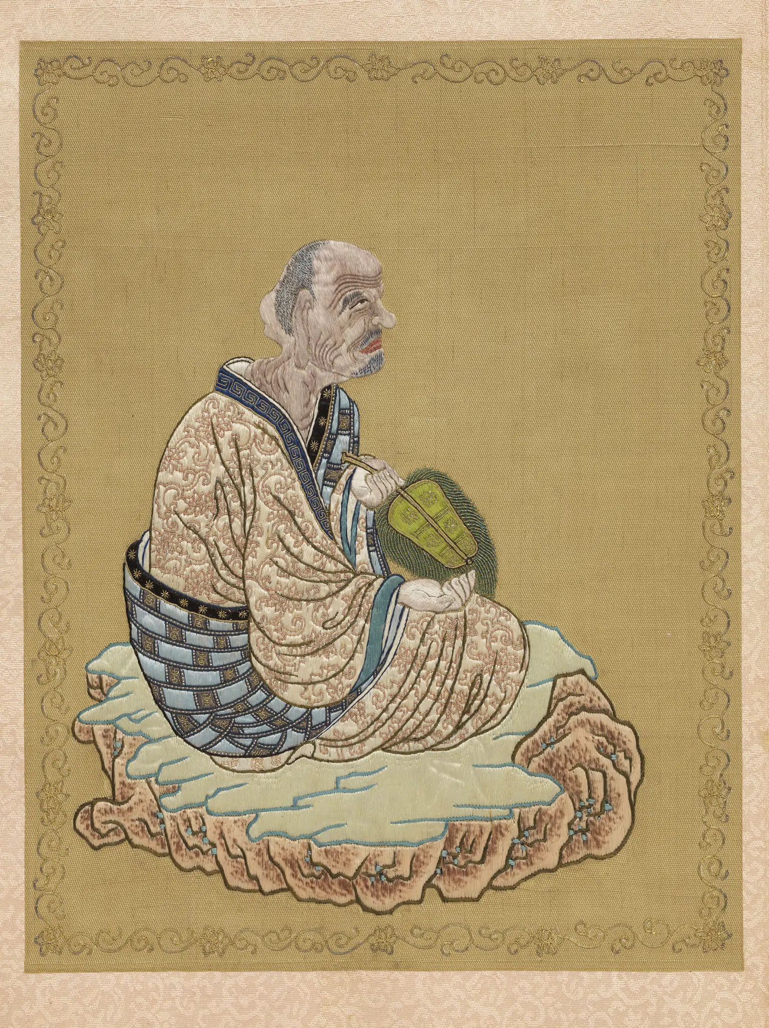清代【毕沅】《绣毕沅书御制十六罗汉赞册-锅巴嘎尊者》 第2张 清代【毕沅】《绣毕沅书御制十六罗汉赞册-锅巴嘎尊者》 第2张