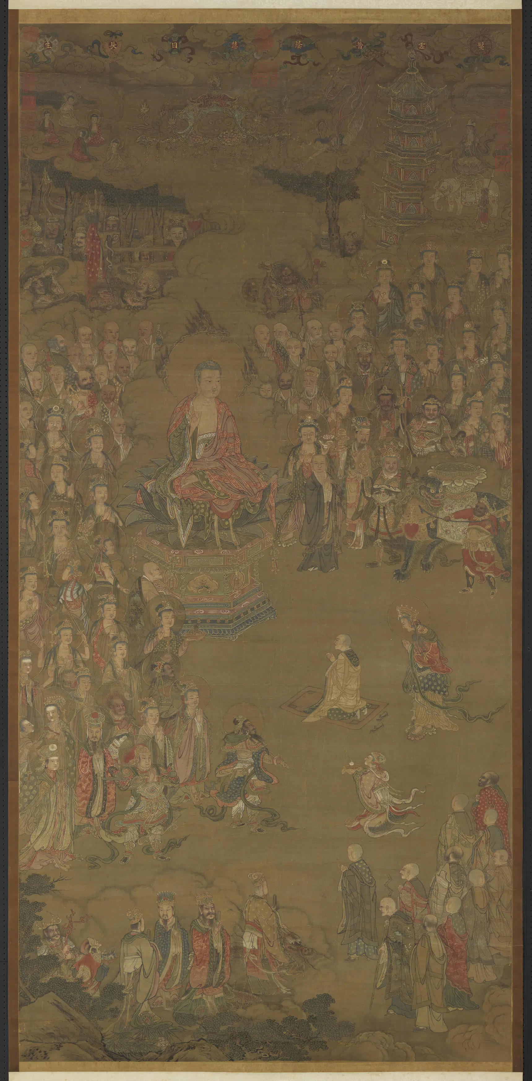 宋代《宋人长生法会图轴》