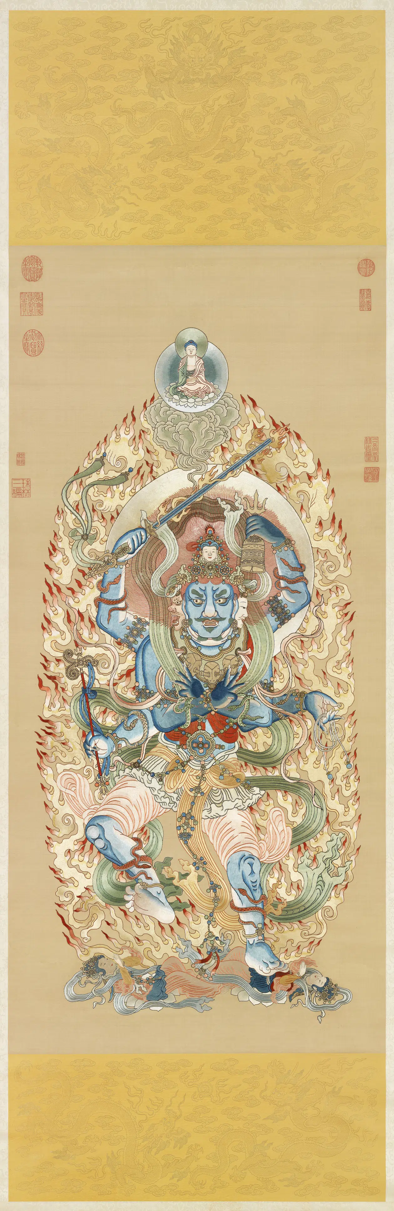 《绣线佛像（十三）明王图轴》