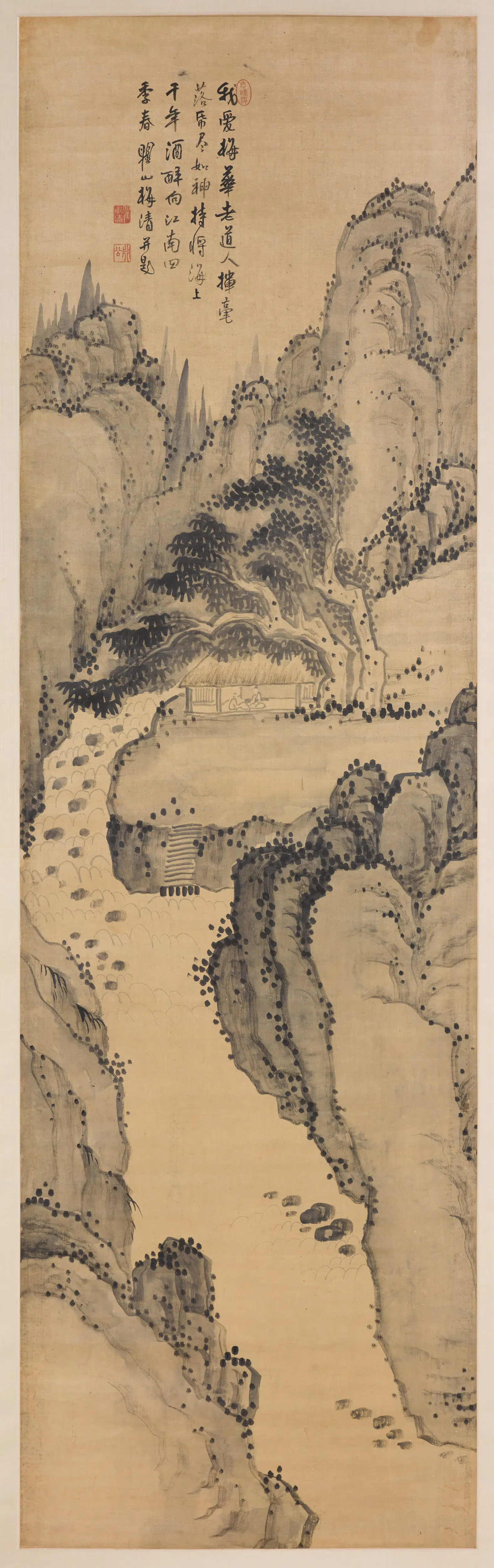 清代【梅清】《仿梅道人山水图轴》 第1张 清代【梅清】《仿梅道人山水图轴》 第1张