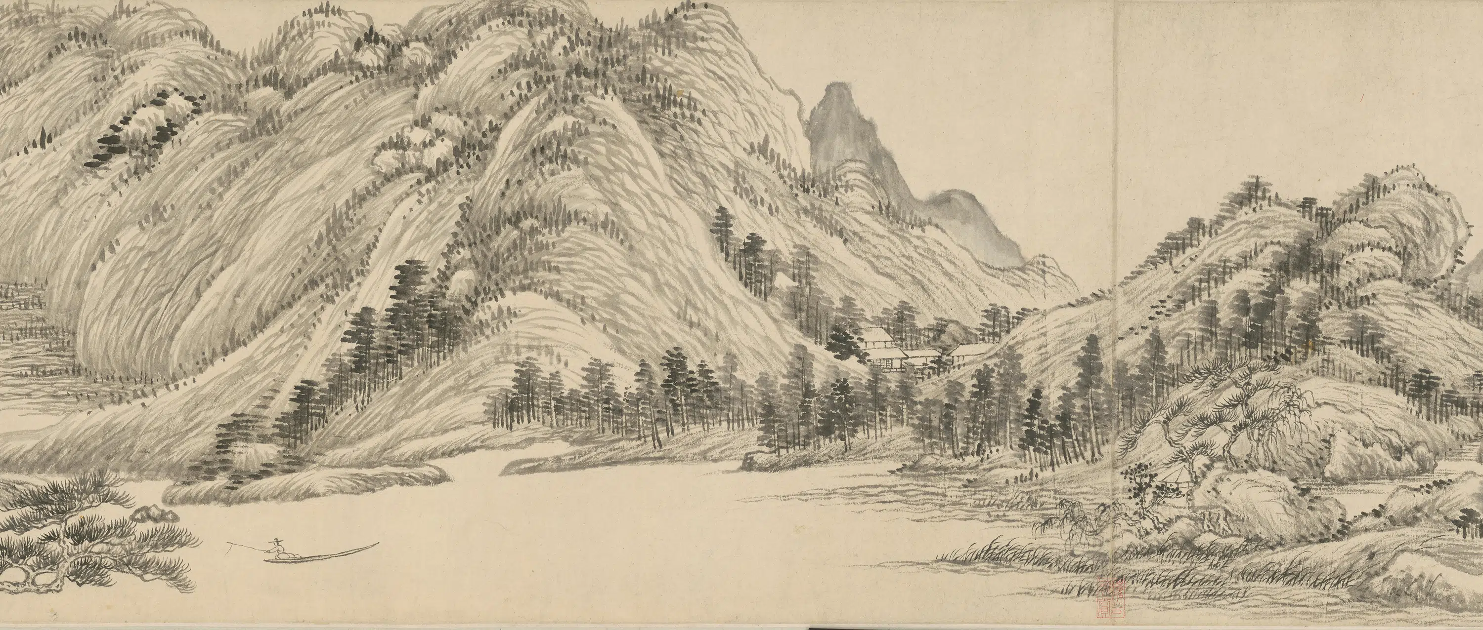 清代【王翚】《临黄公望富春山居图卷》 第14张 清代【王翚】《临黄公望富春山居图卷》 第14张