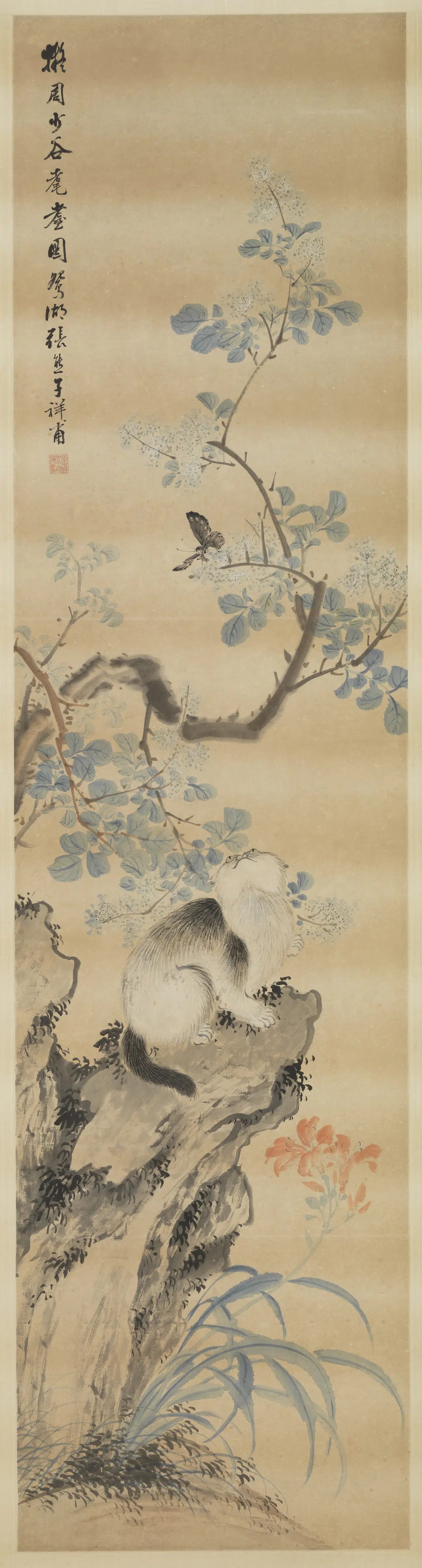 清代【张熊】《花鸟四屏图轴》 第4张 清代【张熊】《花鸟四屏图轴》 第4张