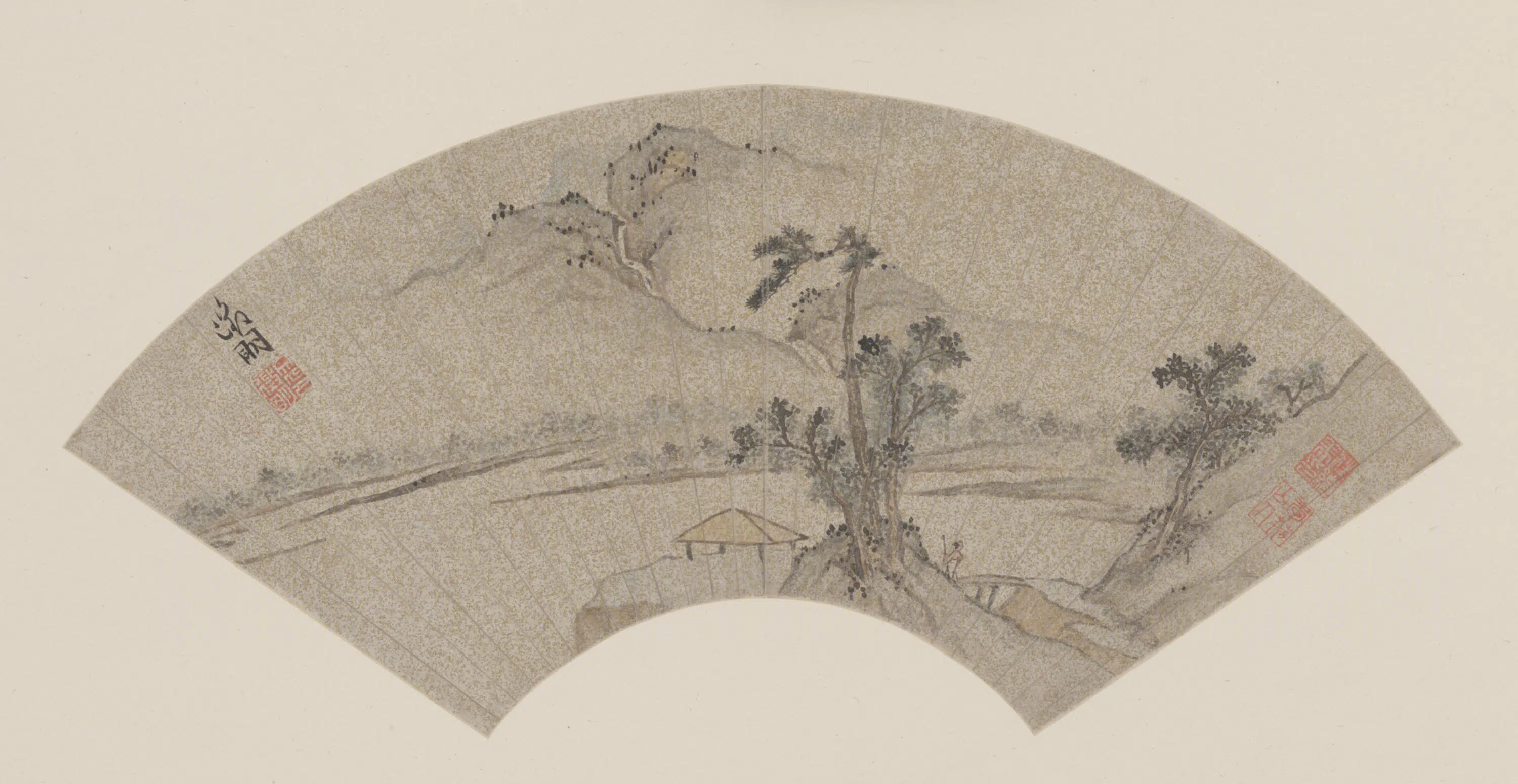 明朝【文徵明】《山水扇-5》