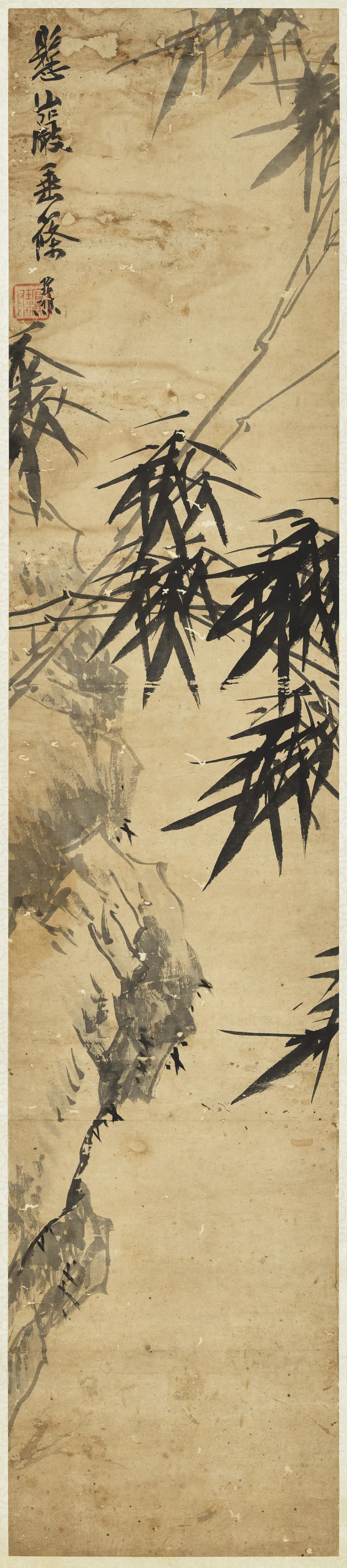 清代【谢琯樵（管樵）】《墨竹图轴》