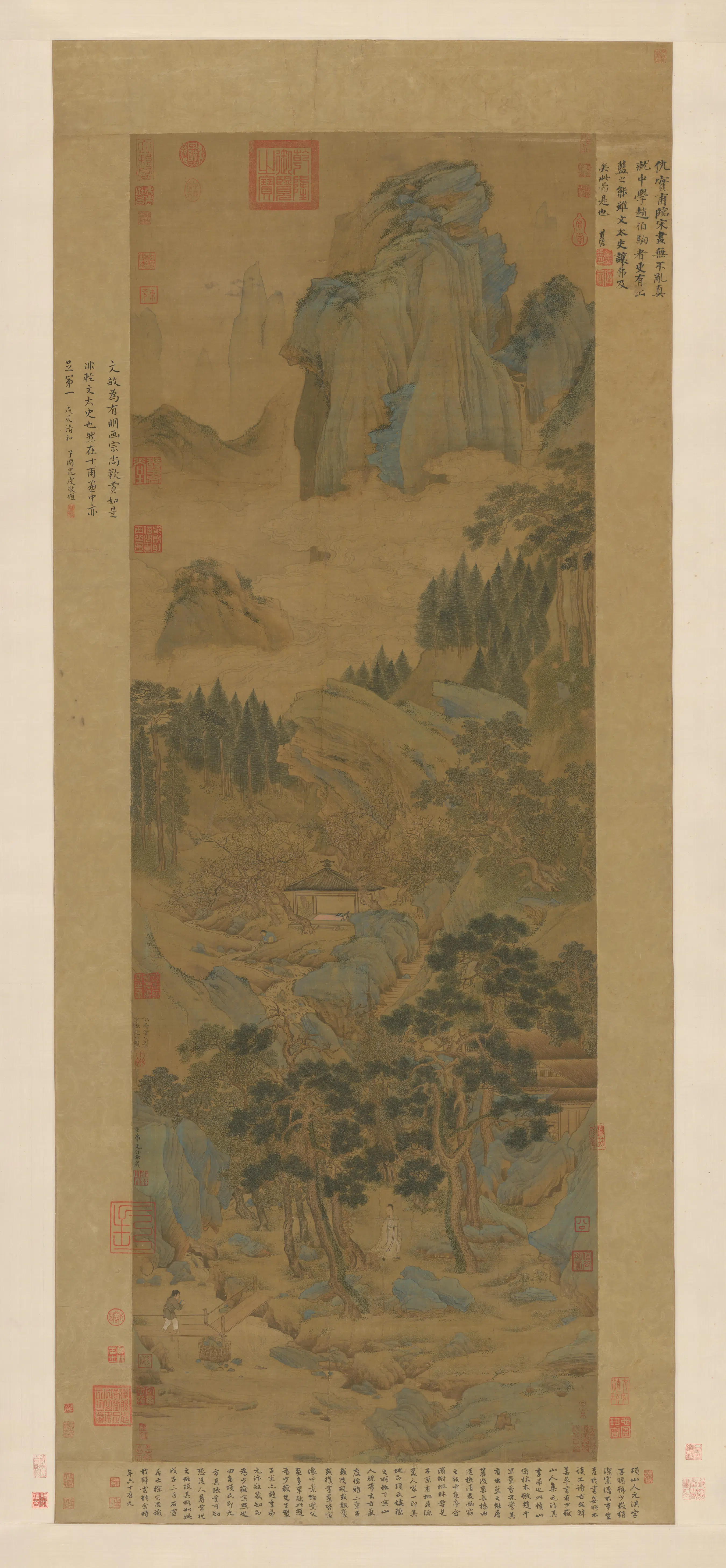 明朝【仇英】《桃村草堂图轴》
