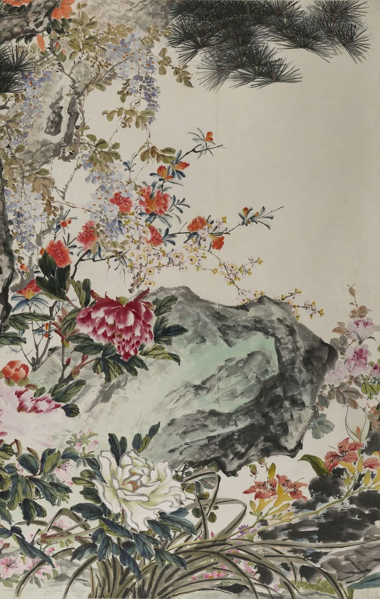 近现代【陆抑非】《群芳献瑞图张宗祥题六屏》 第4张 近现代【陆抑非】《群芳献瑞图张宗祥题六屏》 第4张