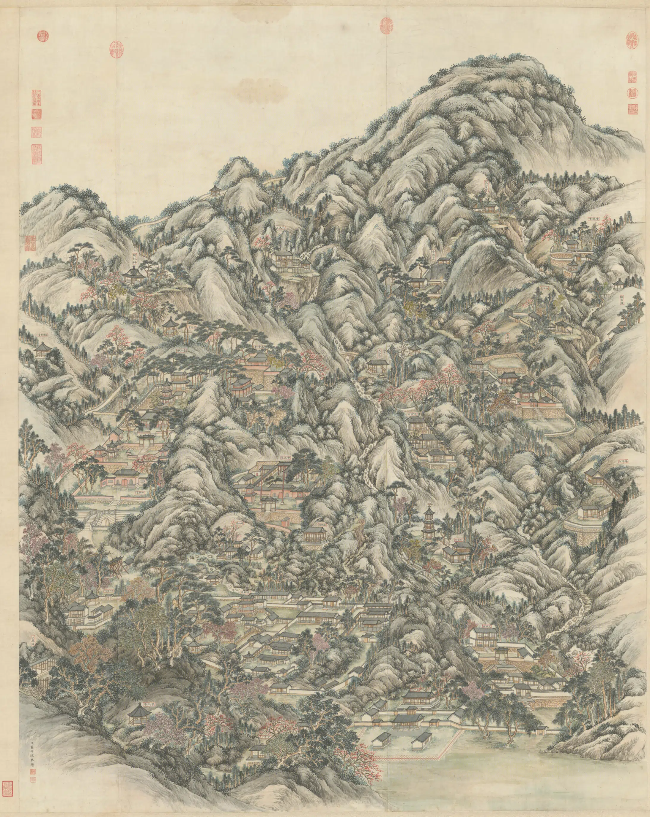 清代【董邦达】《静宜园二十八景图轴》
