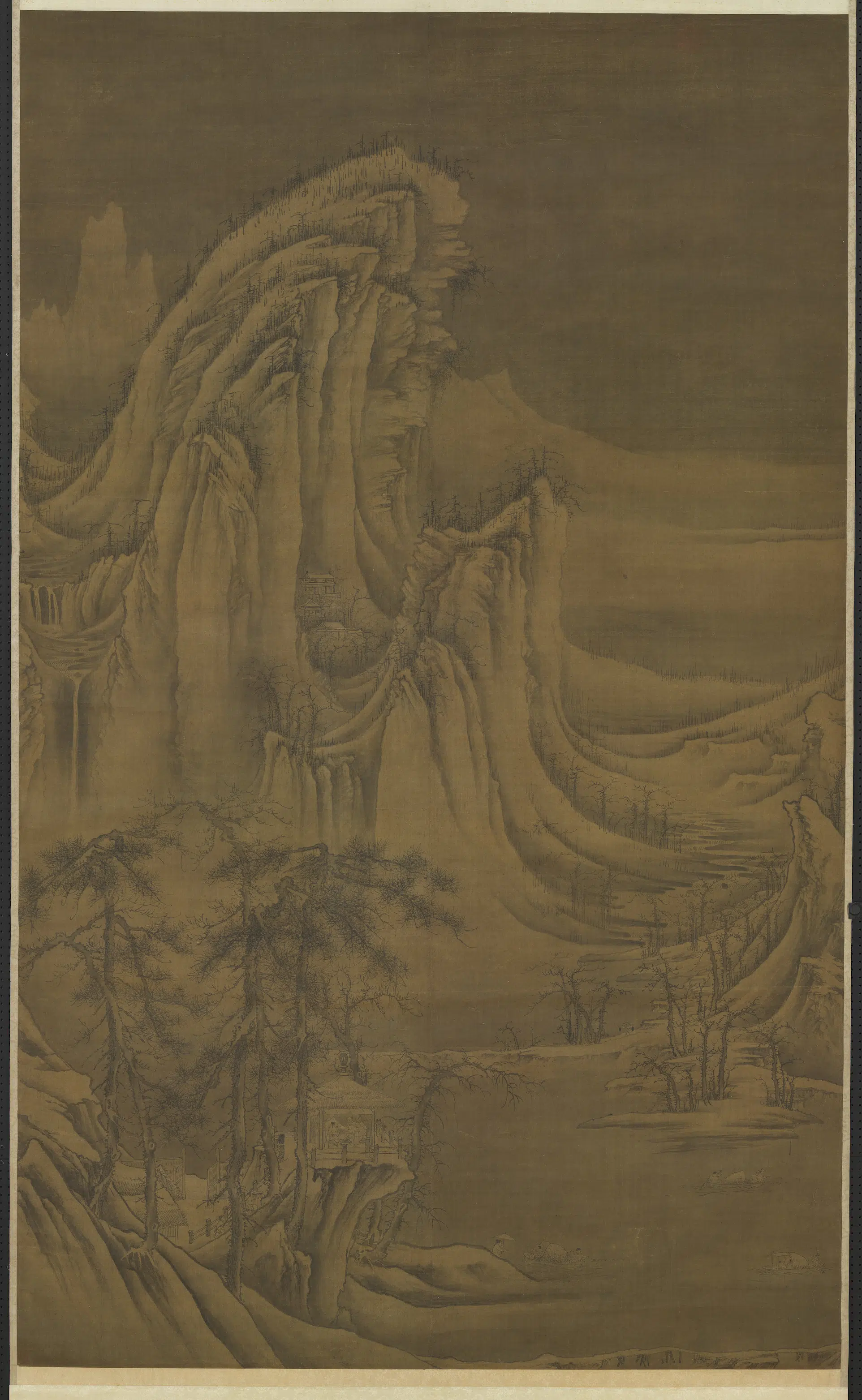 北宋【许道宁】《画雪景图轴》