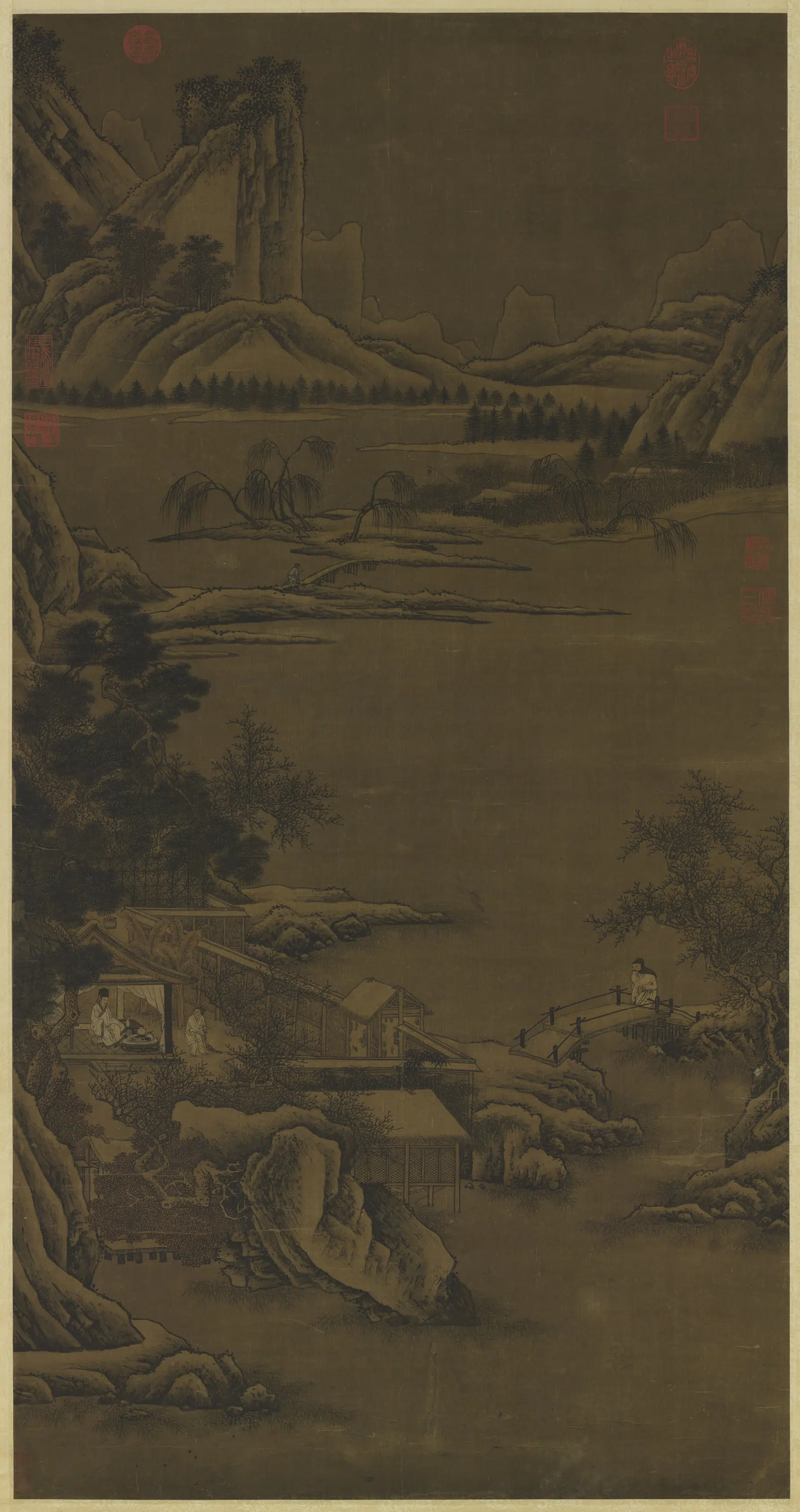 元代《元人画雪景图轴》