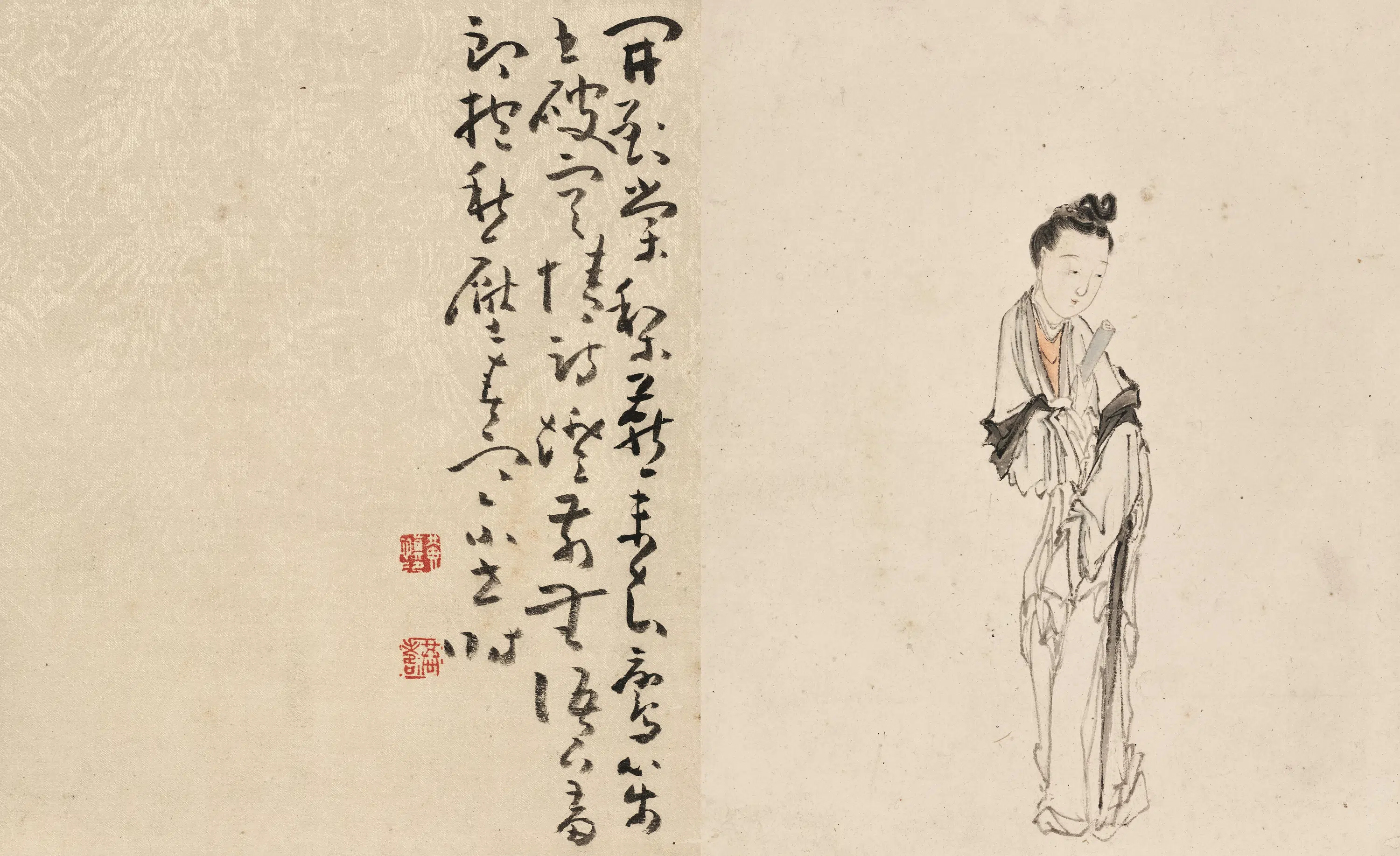清代【黄慎】《美人图册》 第6张