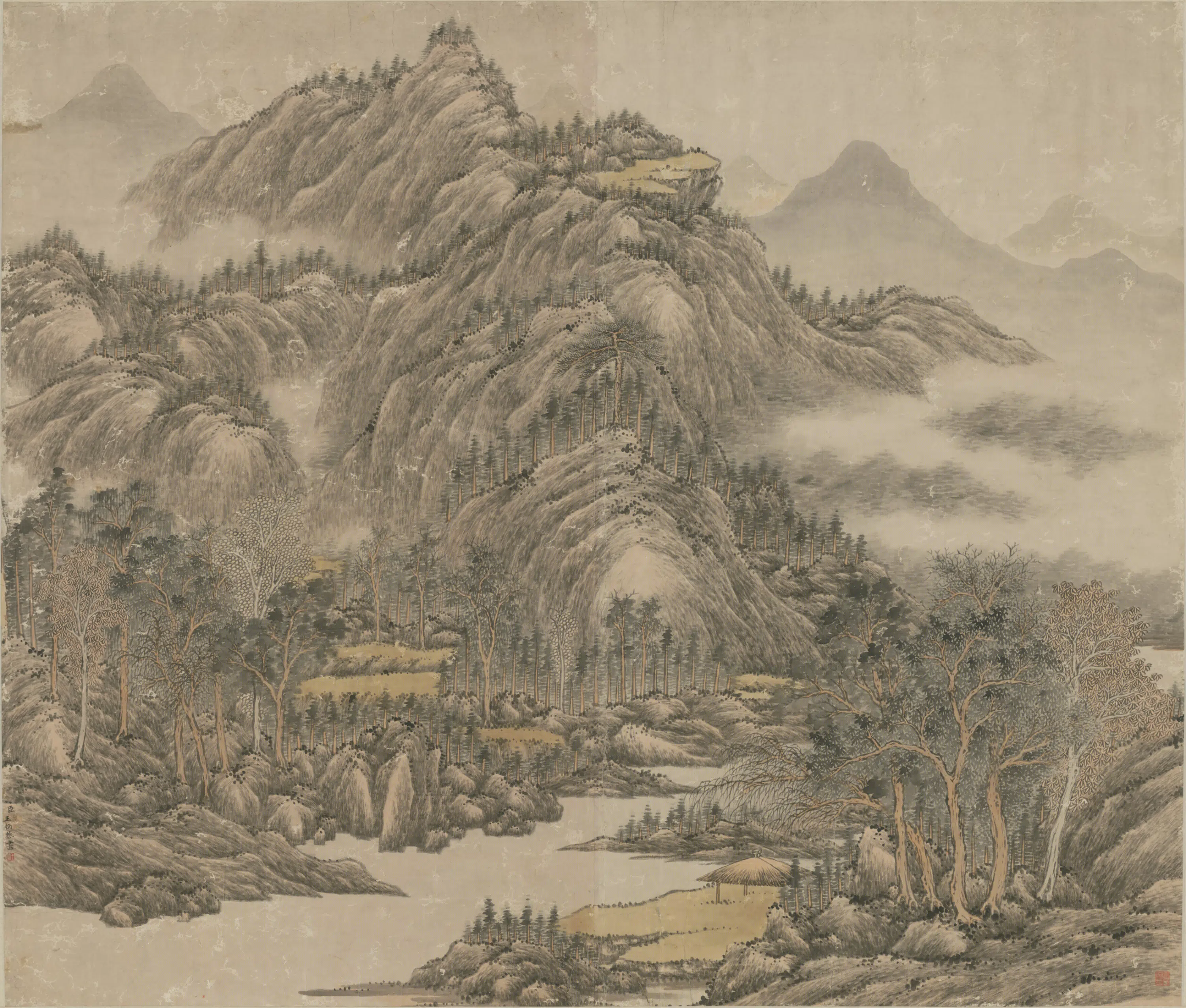 清代【王炳】《山水图轴》