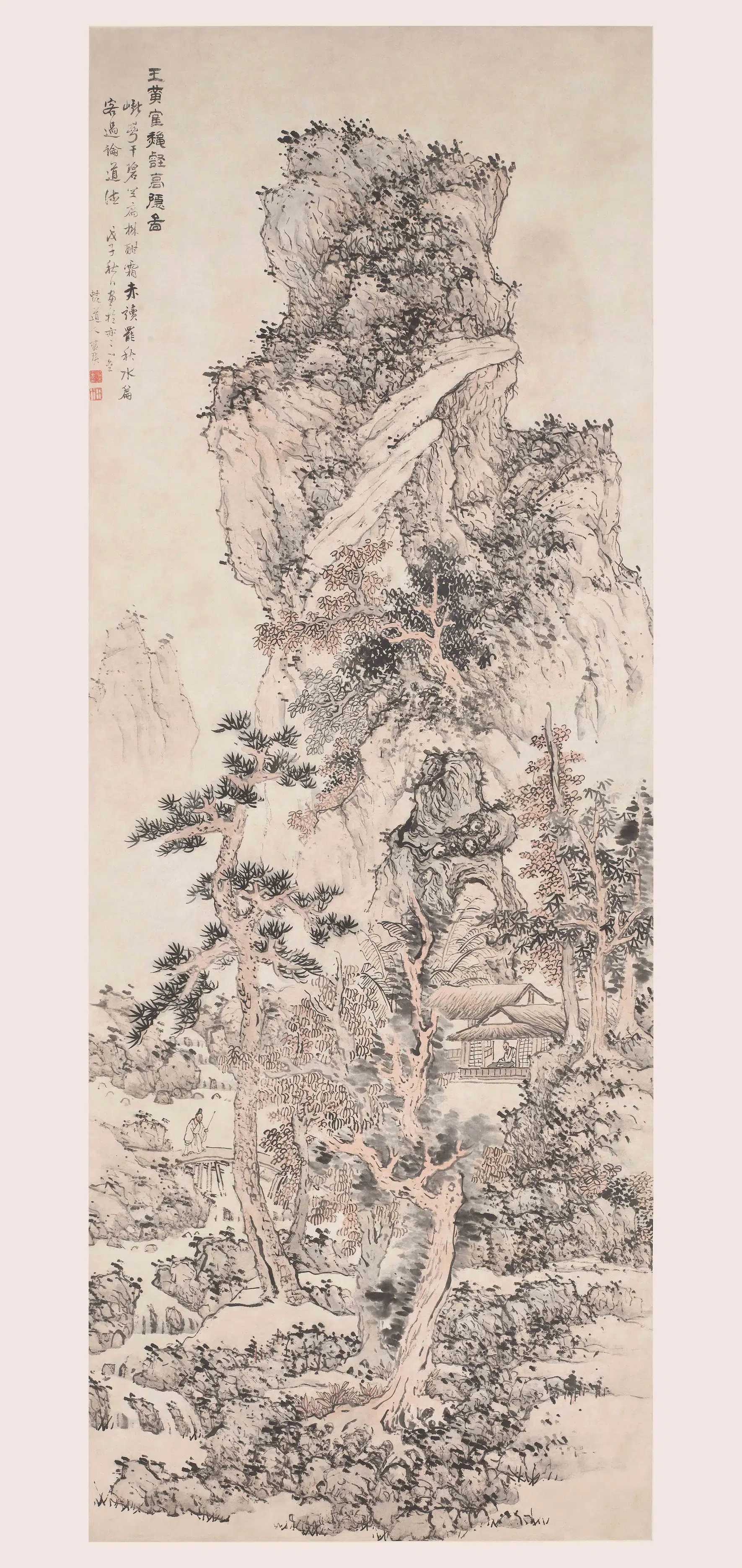 明朝【蓝瑛】《秋壑高隐图轴》