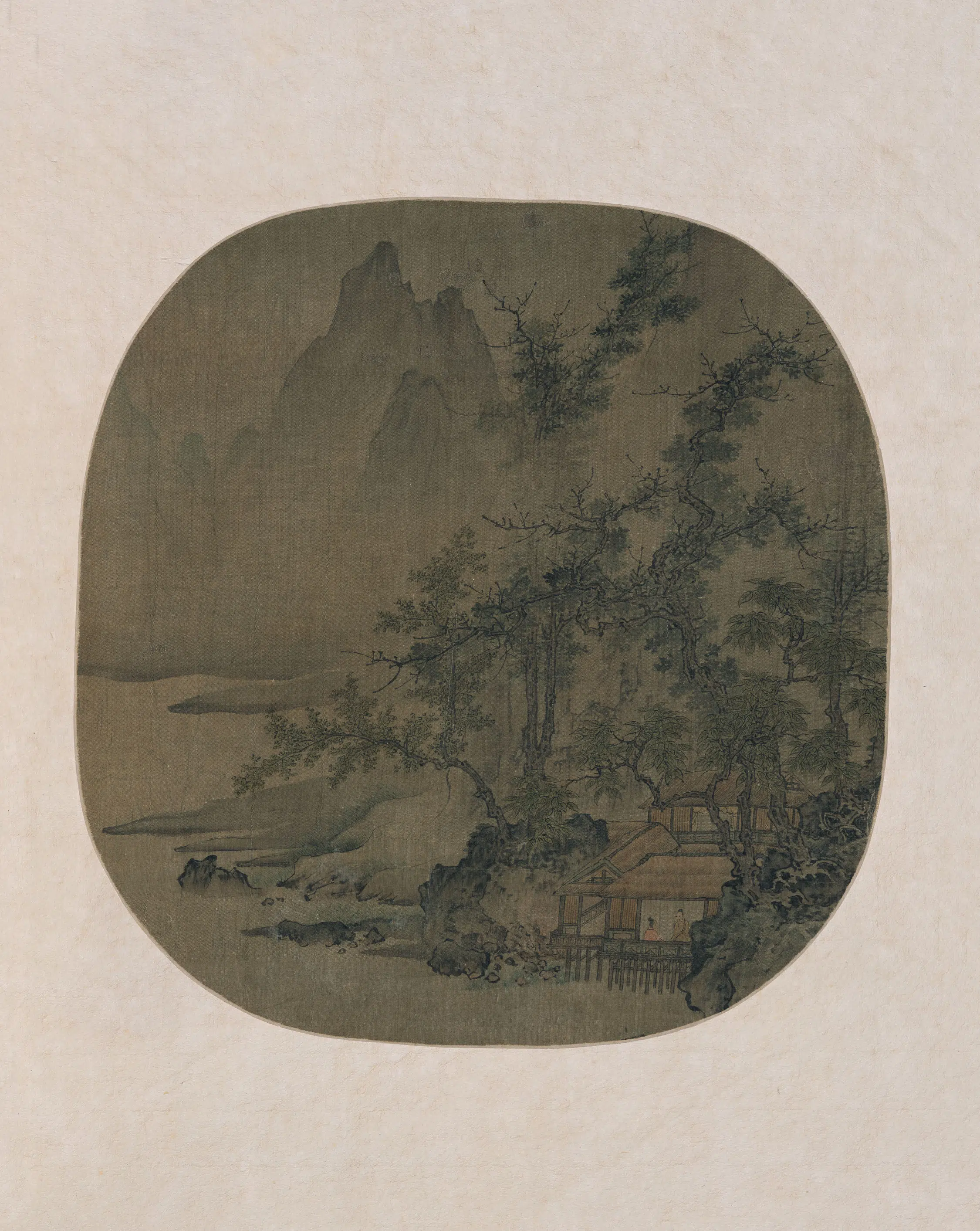 元朝【佚名】《溪山客话图纨扇页》
