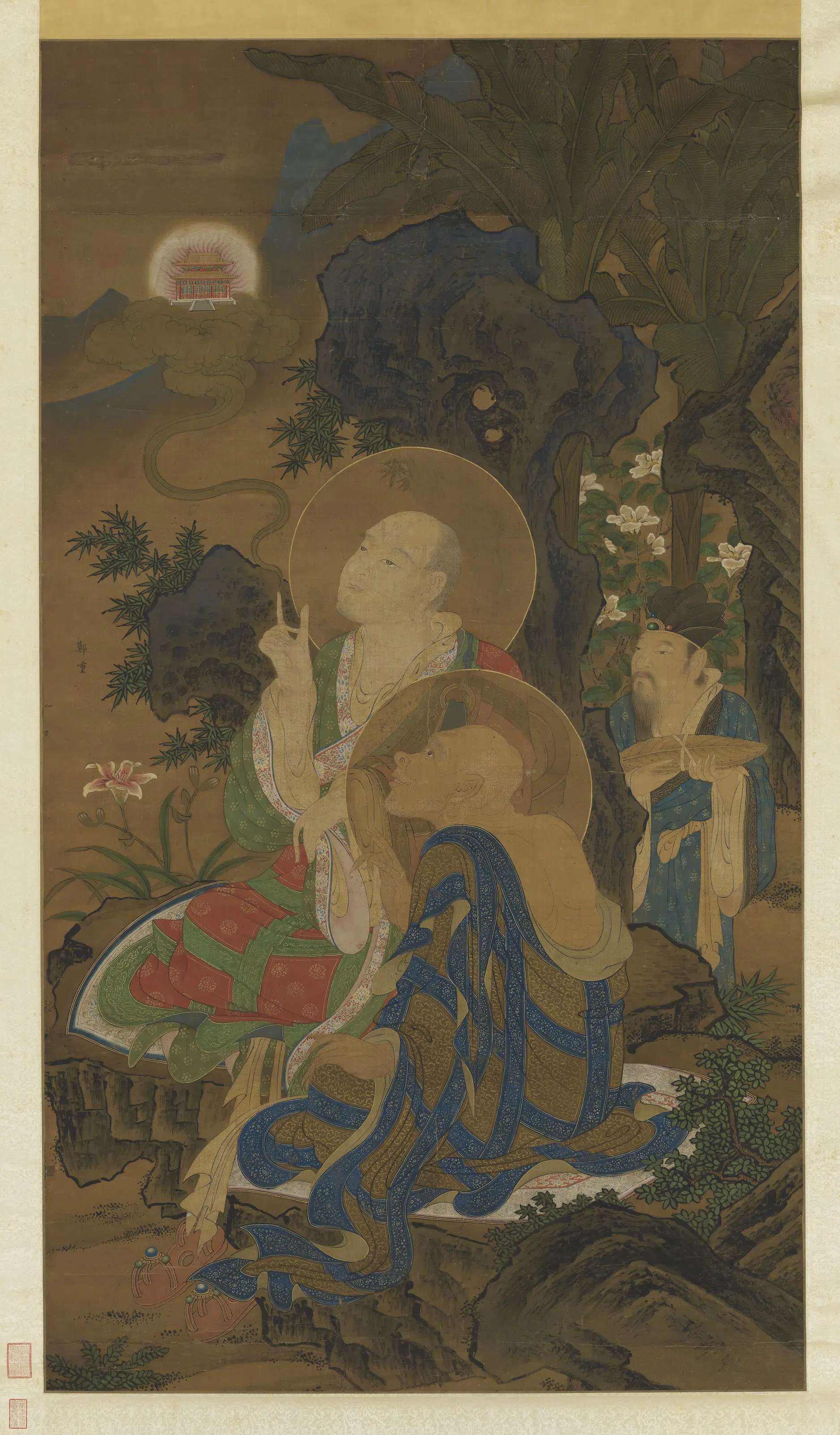 明朝【郑重】《一指华严图轴》