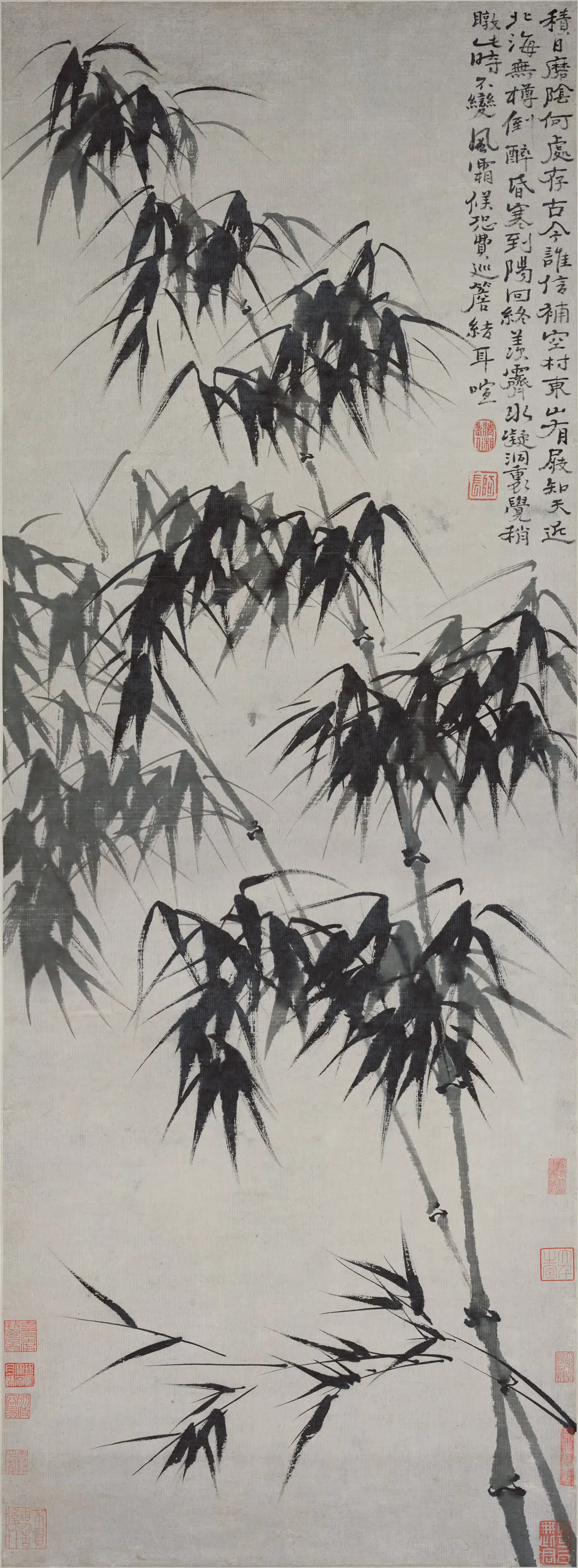 清代【石涛】《修竹凝霜图轴》
