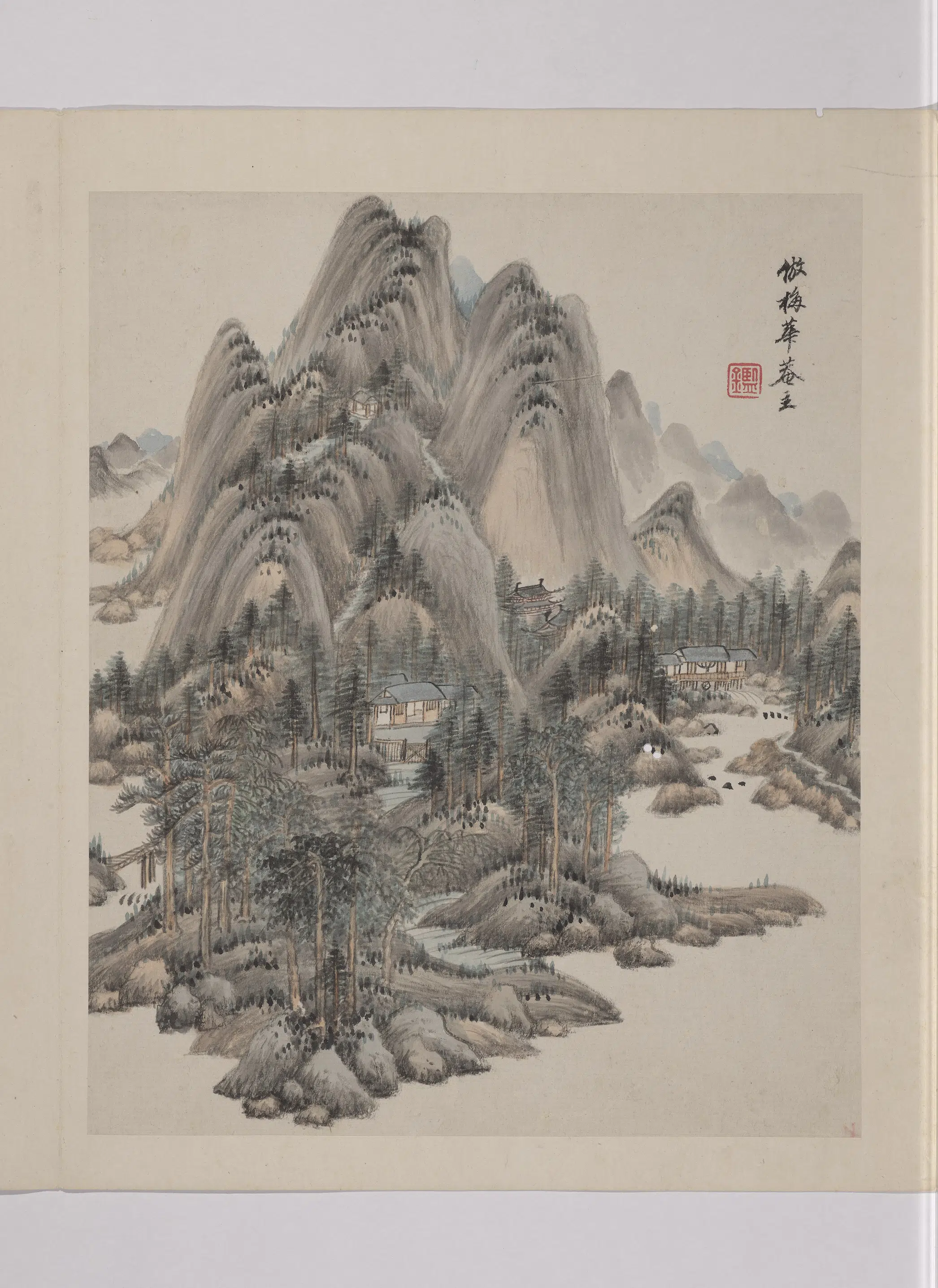 清代【王鉴】《仿古山水册-仿梅花庵主山水》