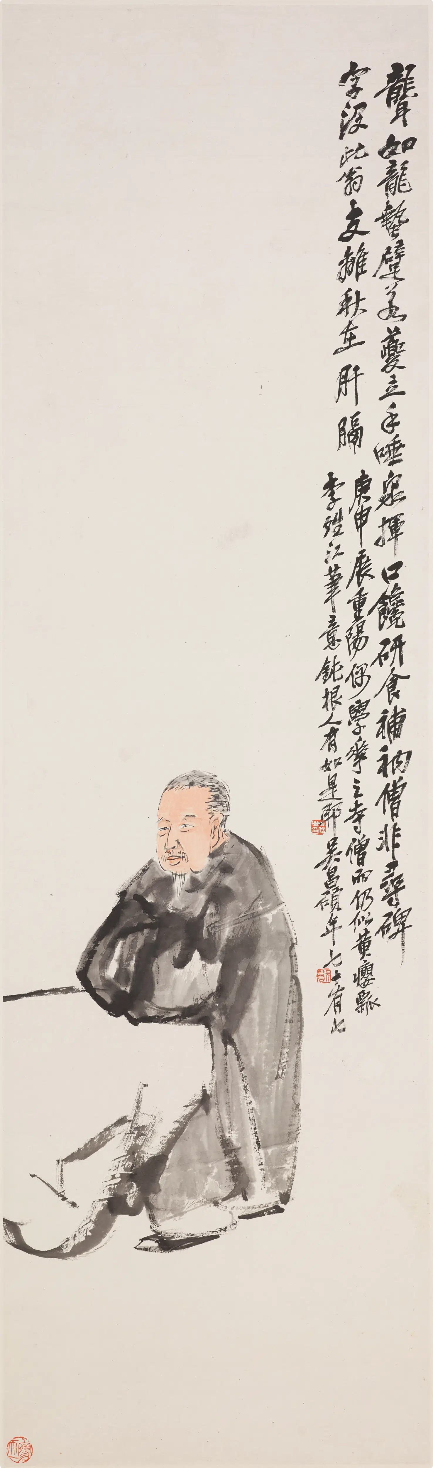 清代【吴昌硕】《自画像图轴》 第1张