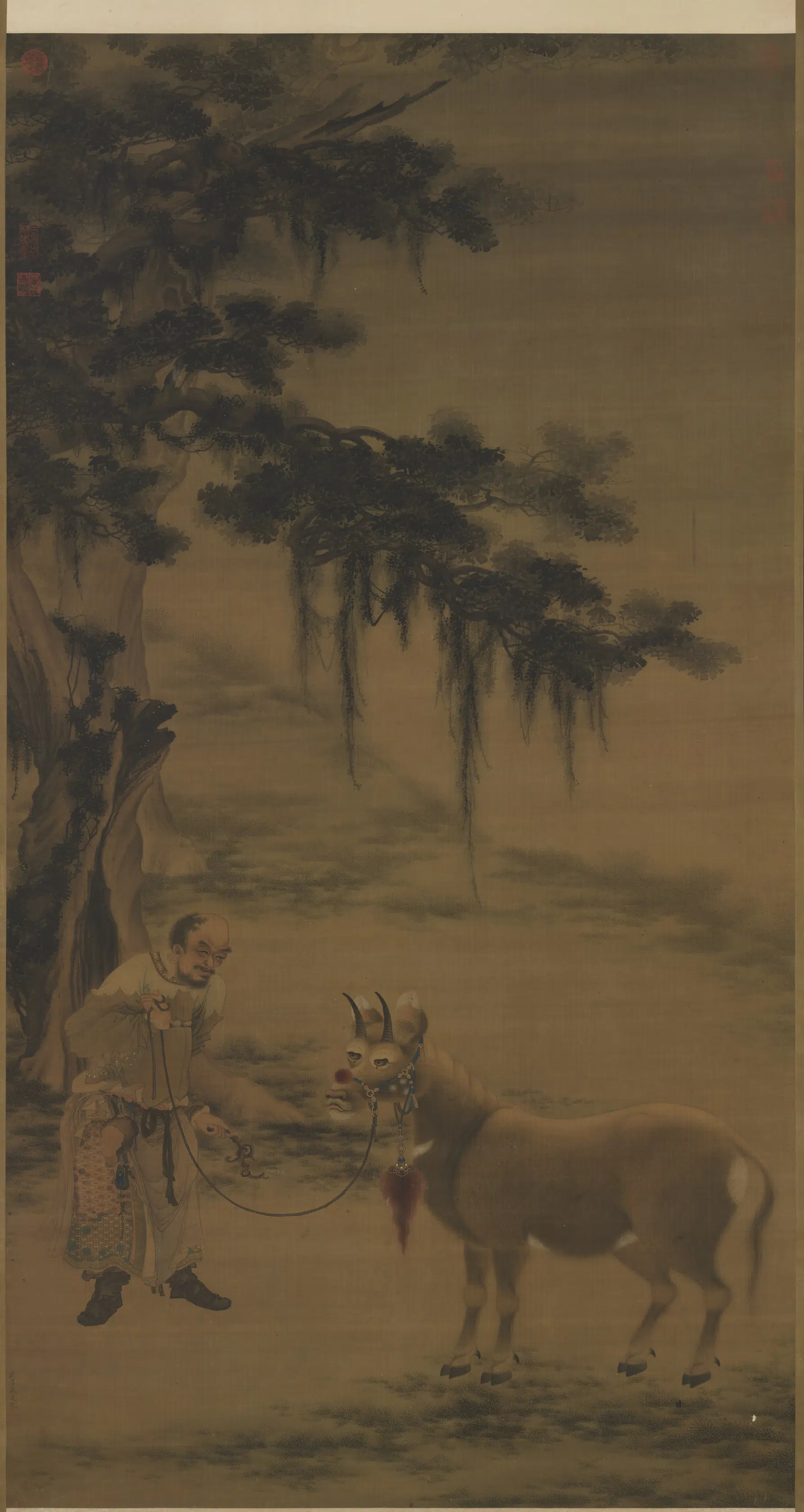 明朝【戴进】《画纨牛图轴》