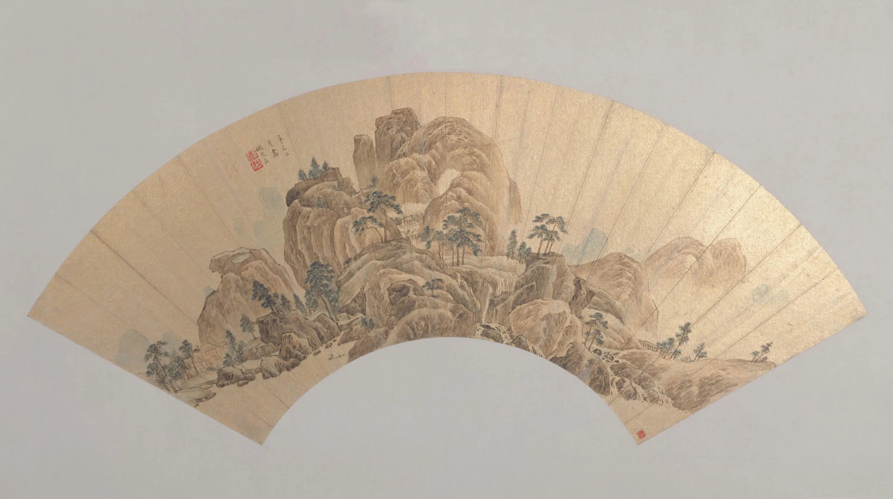 明朝【姚允在】《山水图扇页》