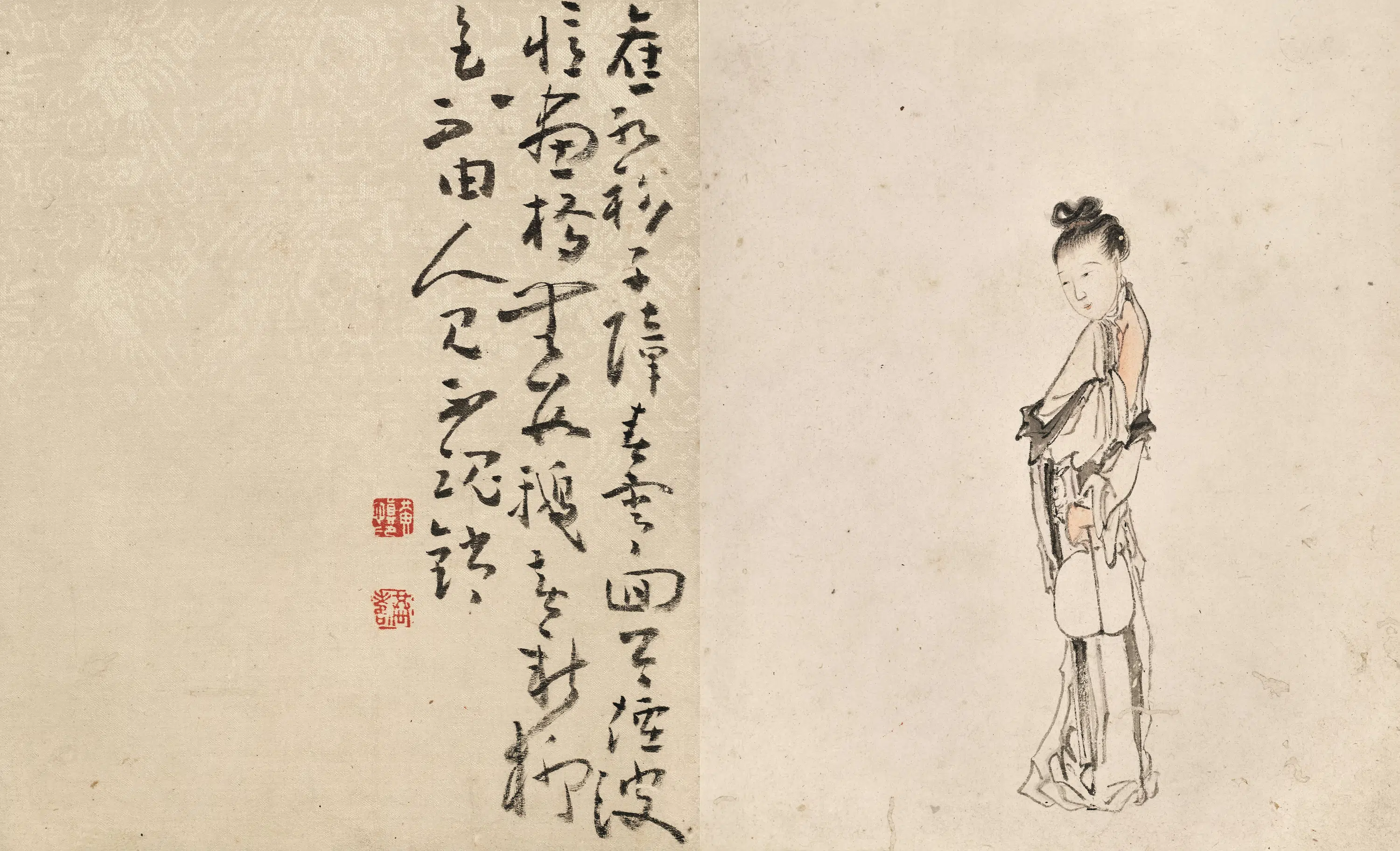 清代【黄慎】《美人图册》 第4张