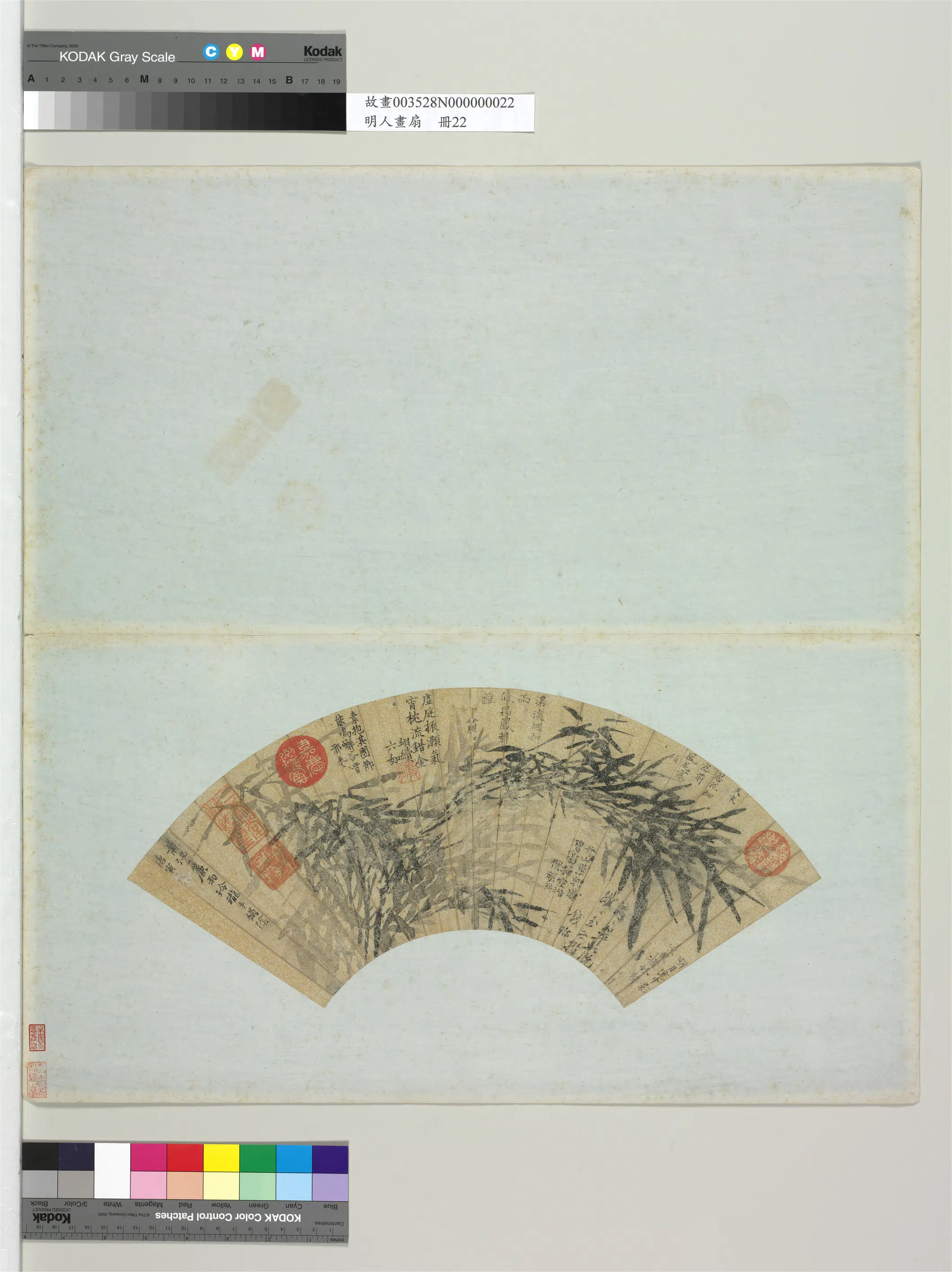 明朝【唐寅】《墨竹图-明人画扇册》