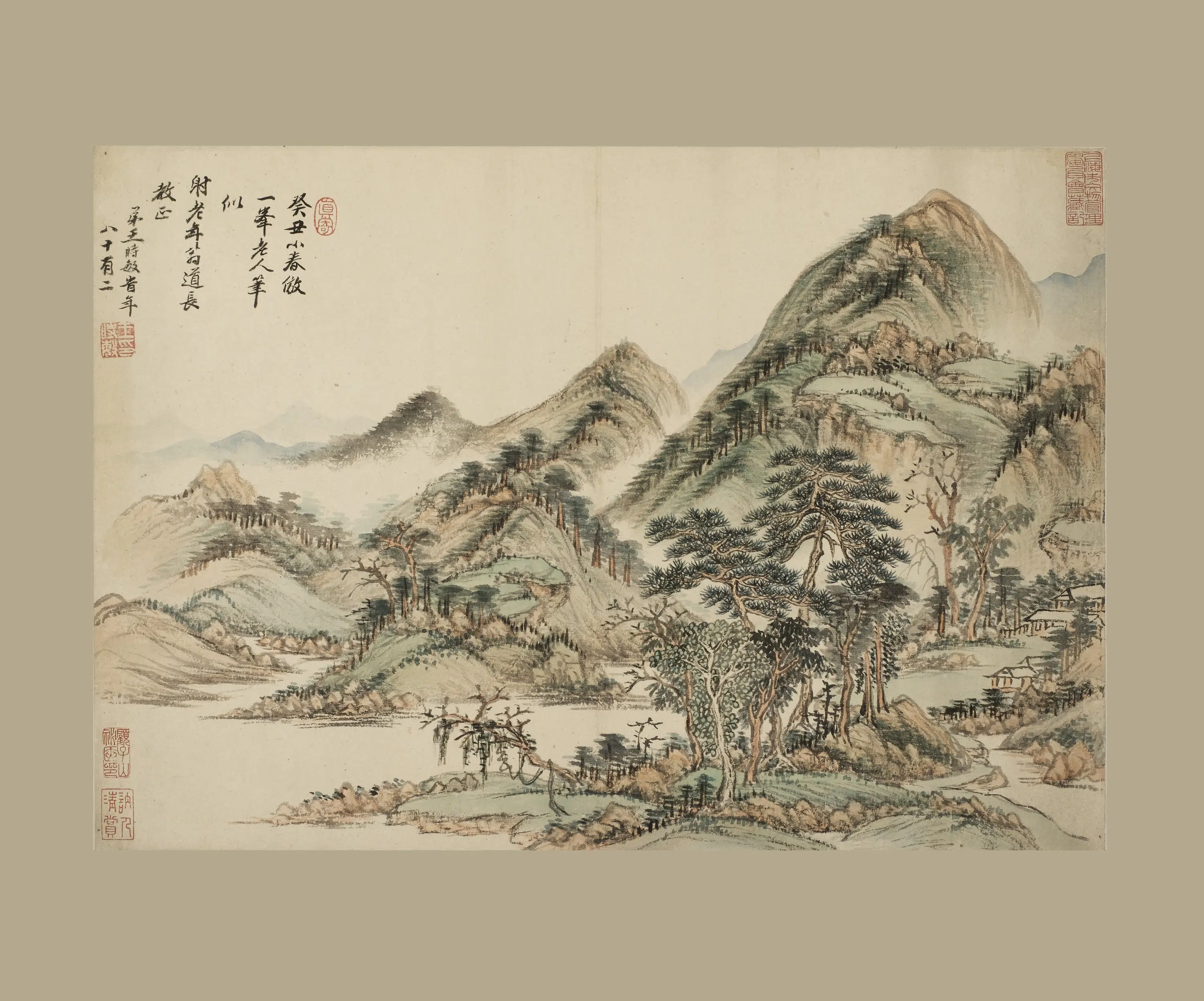 清代【王时敏】《仿一峰山水图页》