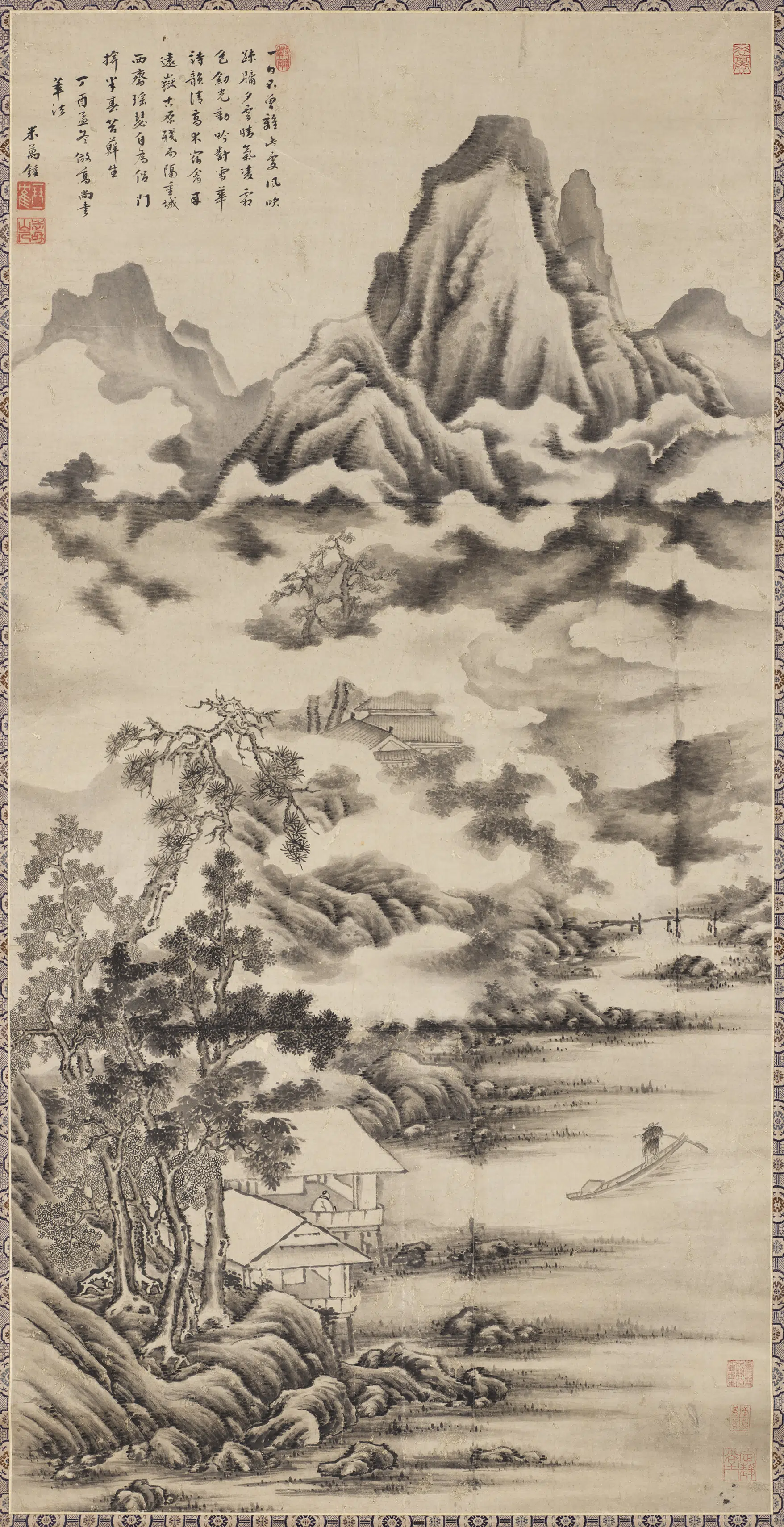 明朝【米万钟】《山水图轴》 第1张 明朝【米万钟】《山水图轴》 第1张