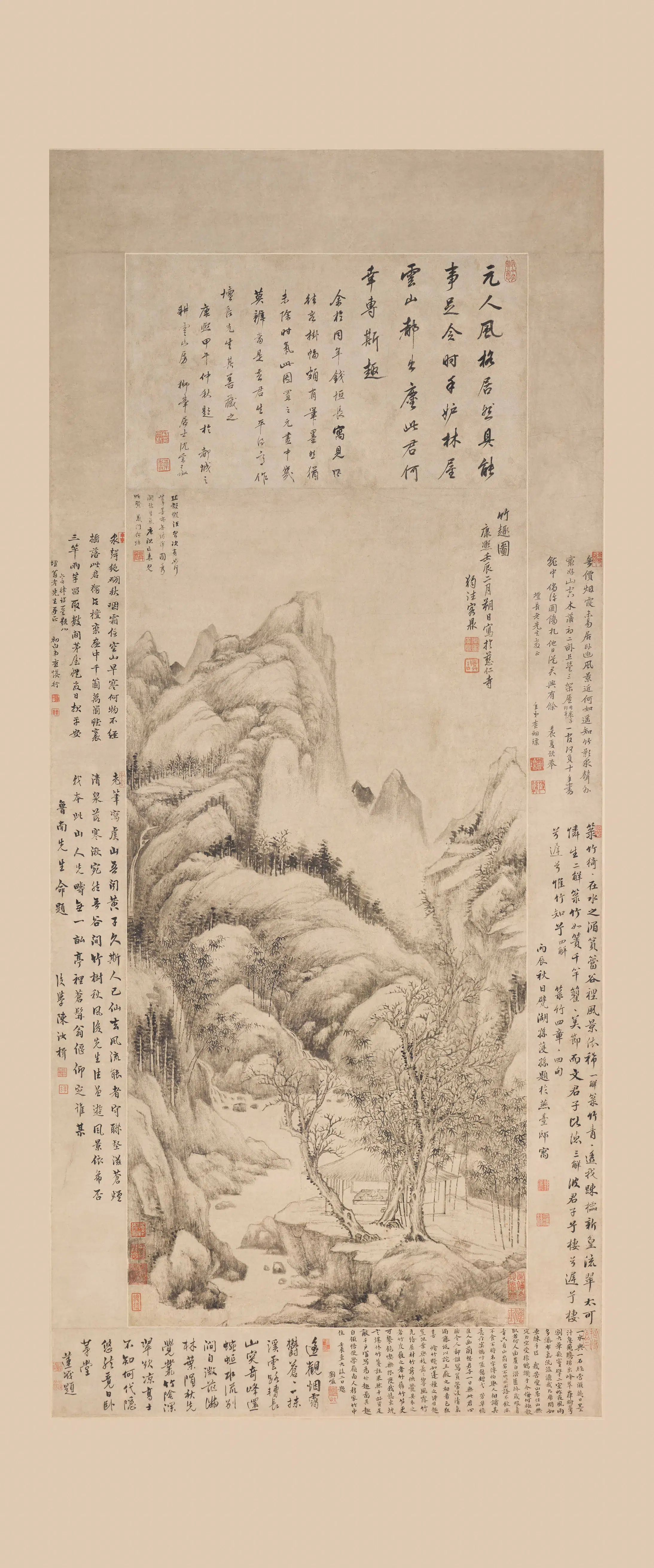 清代【黄鼎】《竹趣图轴》