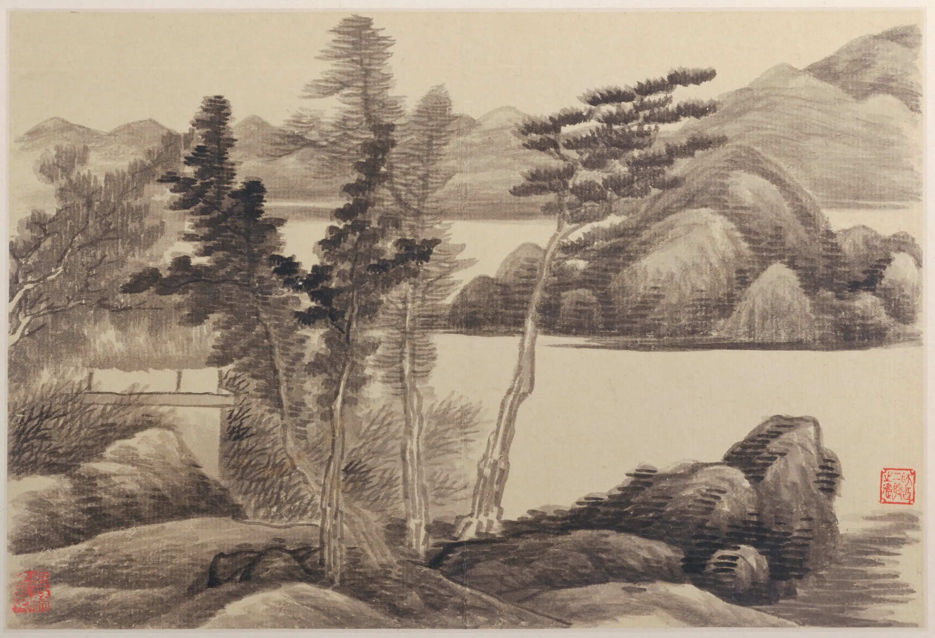 清代【龚贤】《山水册（17开）》 第9张