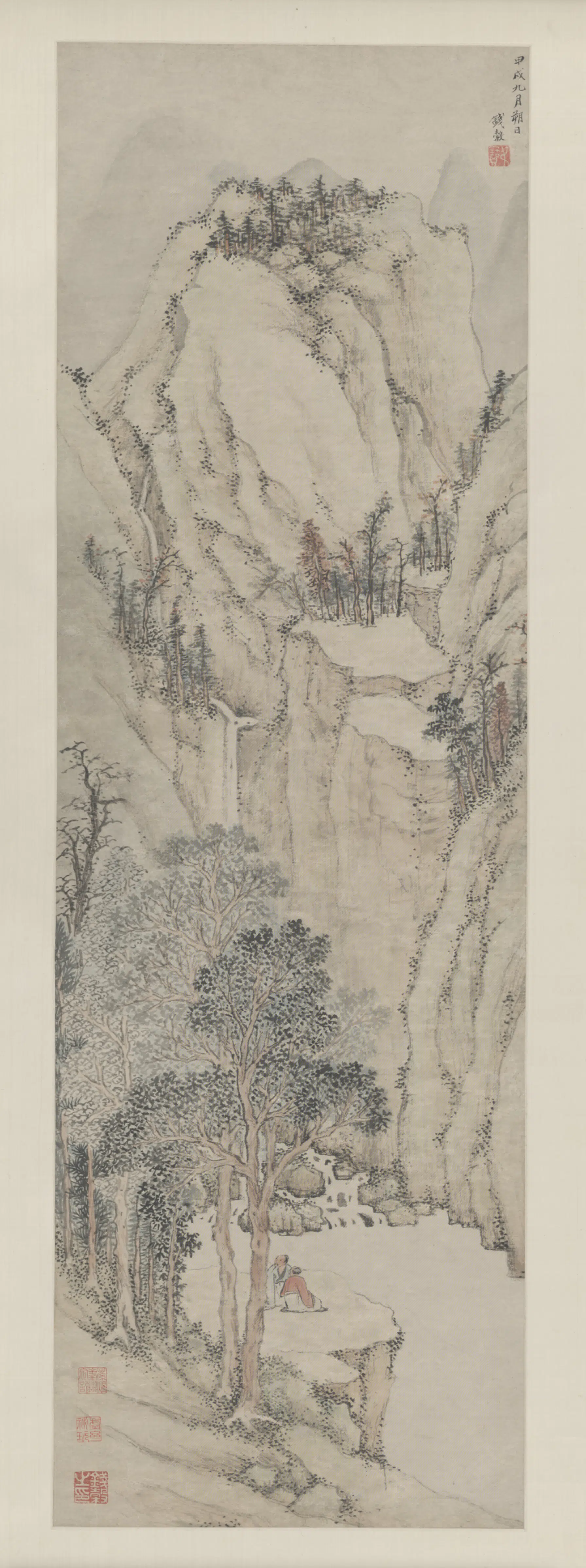明朝【钱榖】《秋山闲眺图轴》