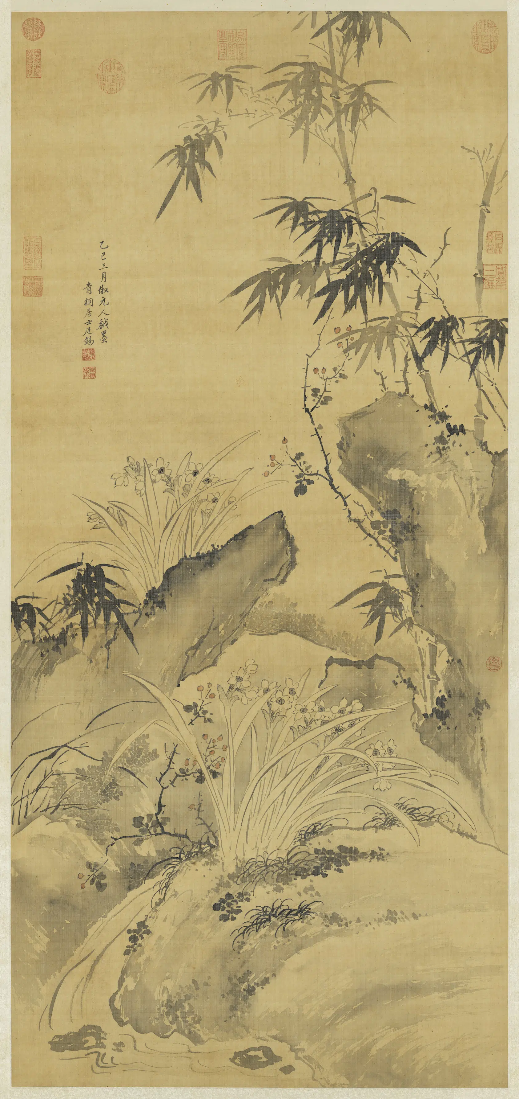 清代【蒋廷锡】《画水仙图轴》
