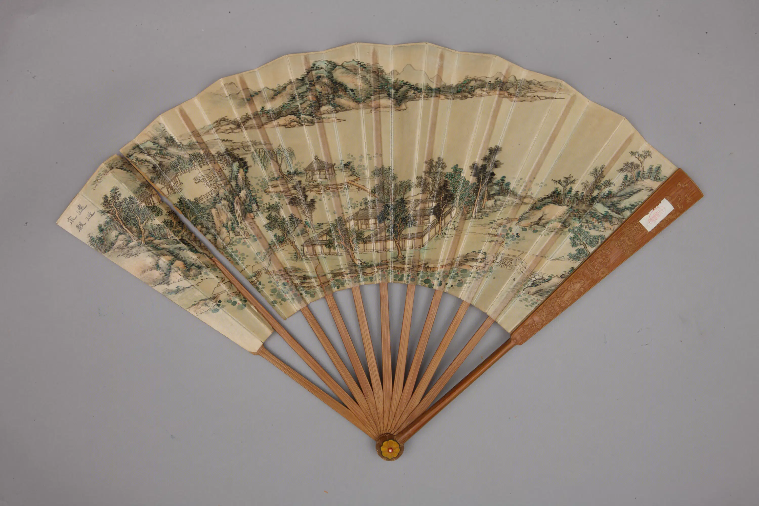 清代【王际华】《清人画避暑山庄三十六景图王际华书诗成扇-28幅》 第3张