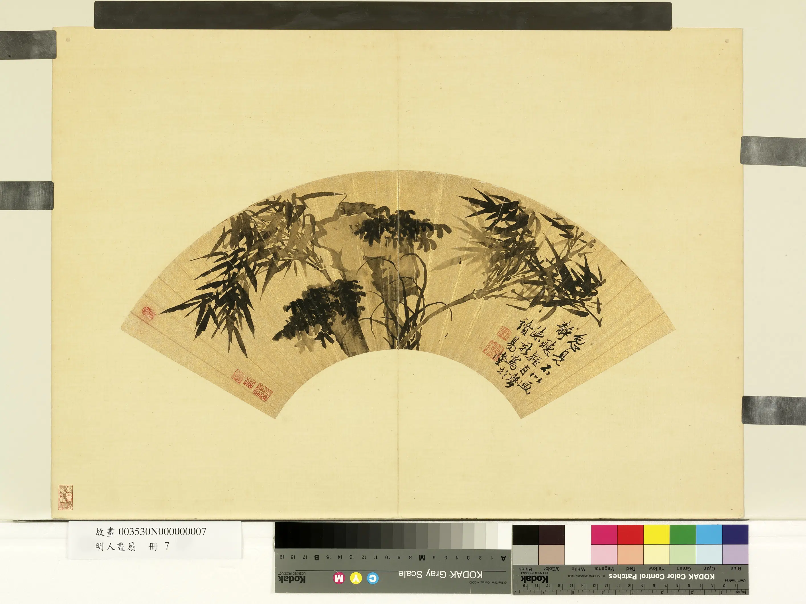 明朝【项德新】《明人画扇册-画竹》