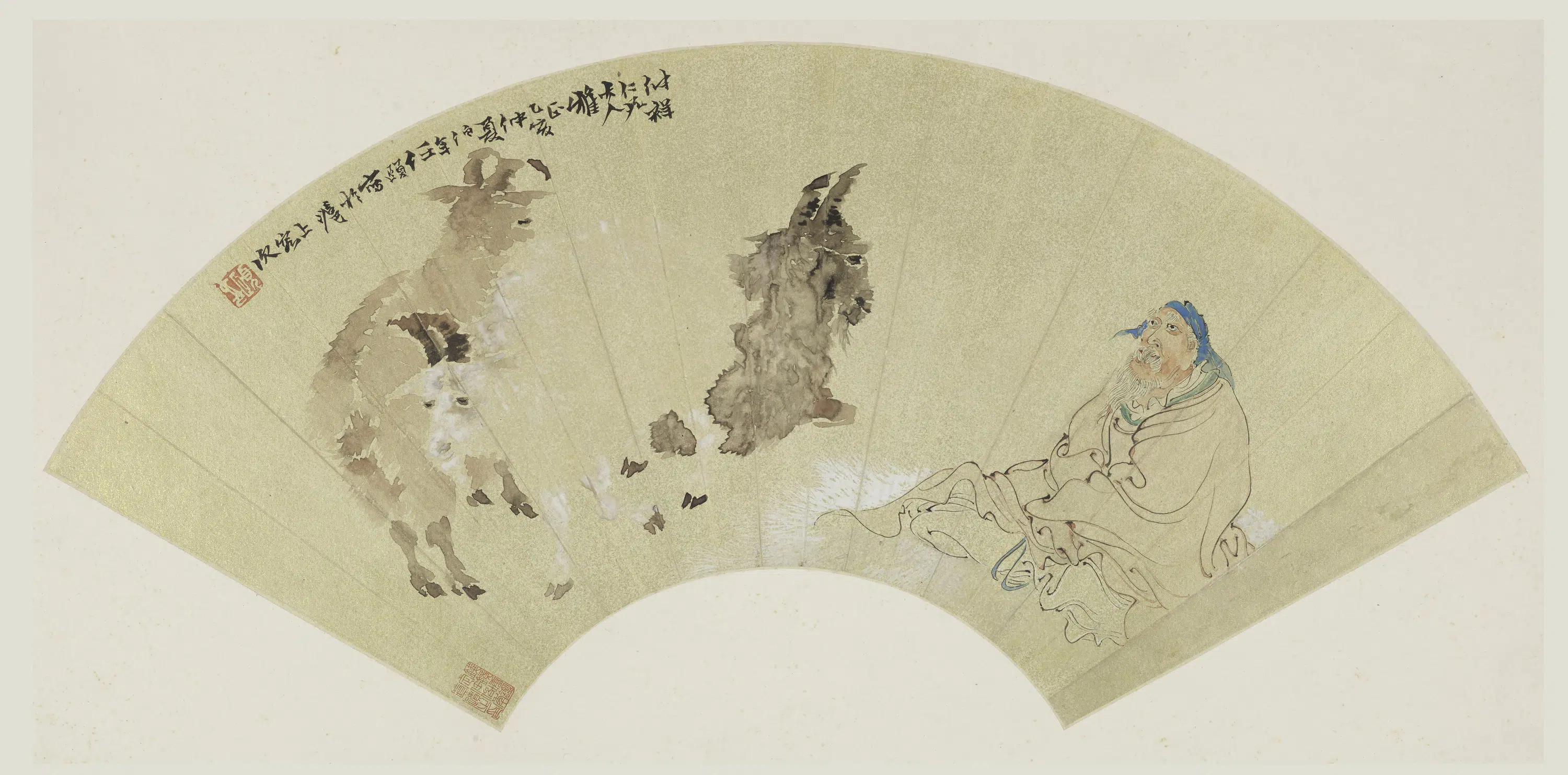 清代【任伯年（任颐）】《人物扇册》