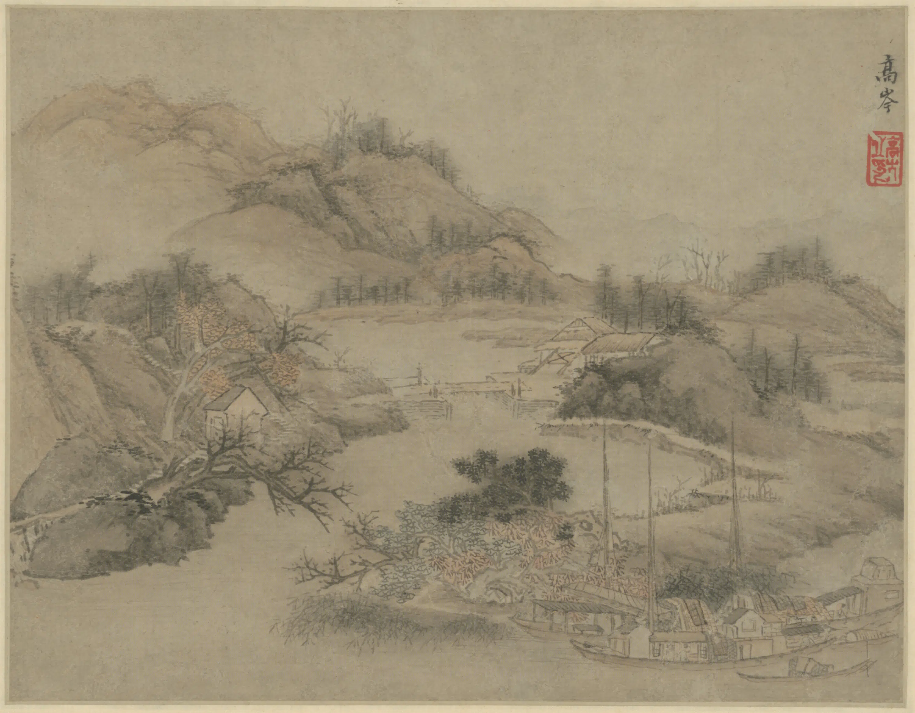 清代【高岑】《山水册装图轴-2》