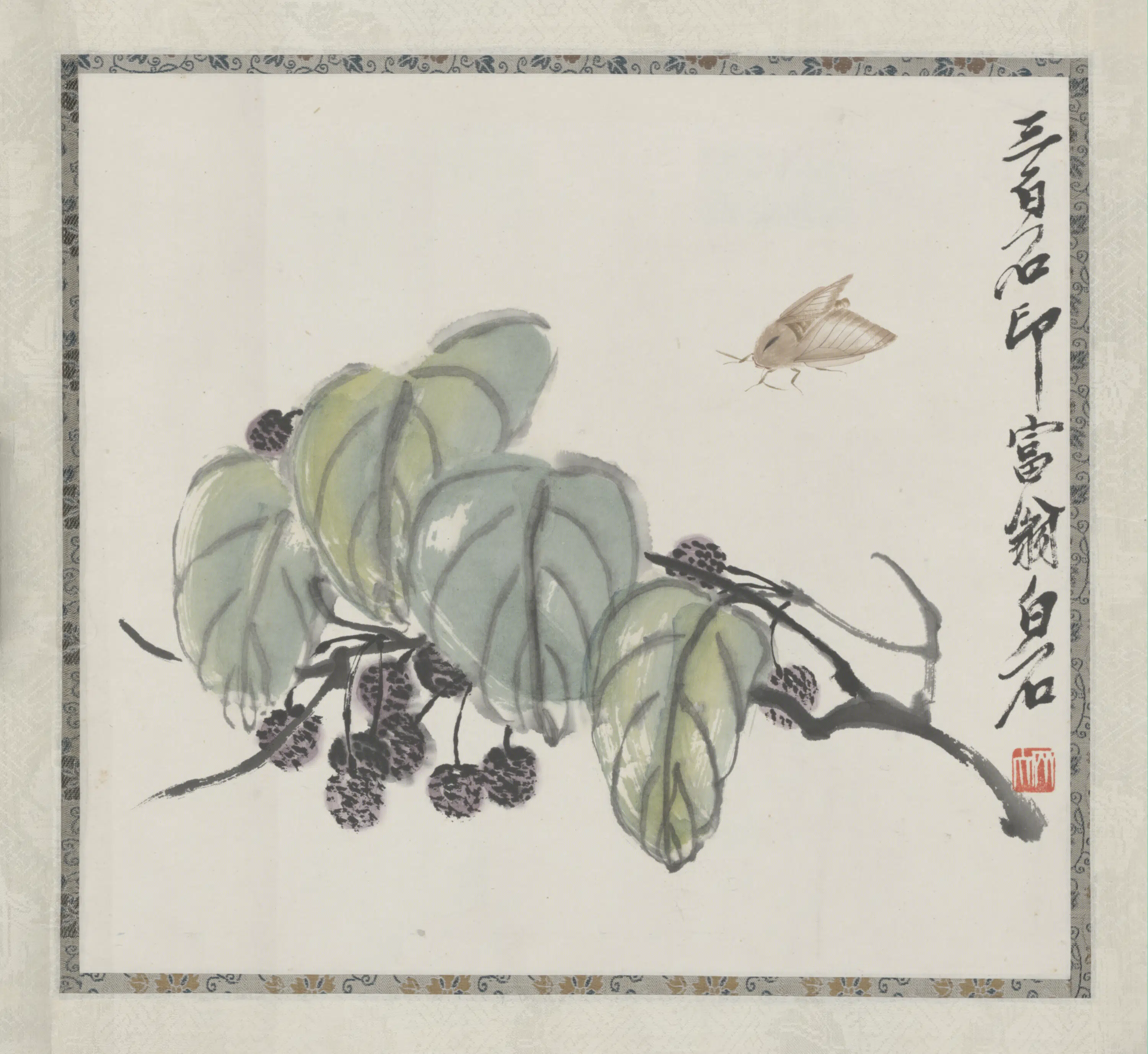 近现代【齐白石】《杨梅草虫单页》