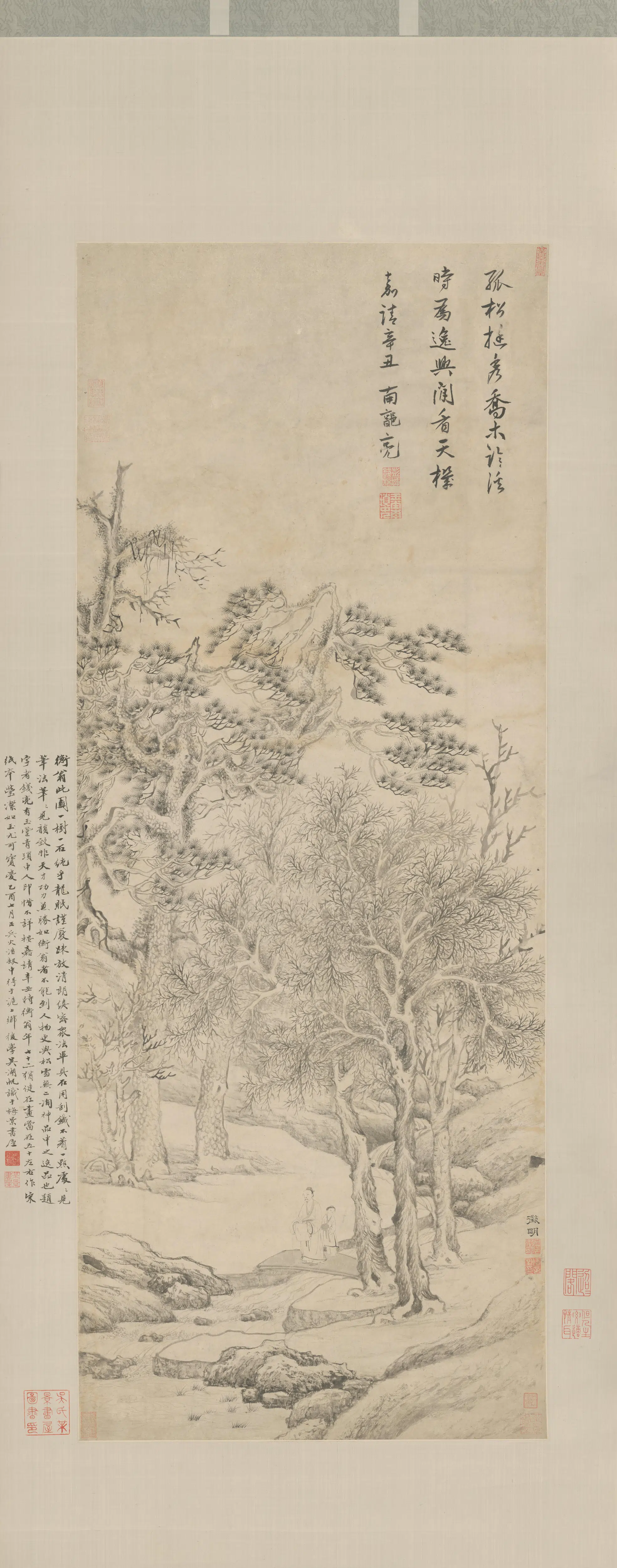 明朝【文徵明】《临溪幽赏图轴》