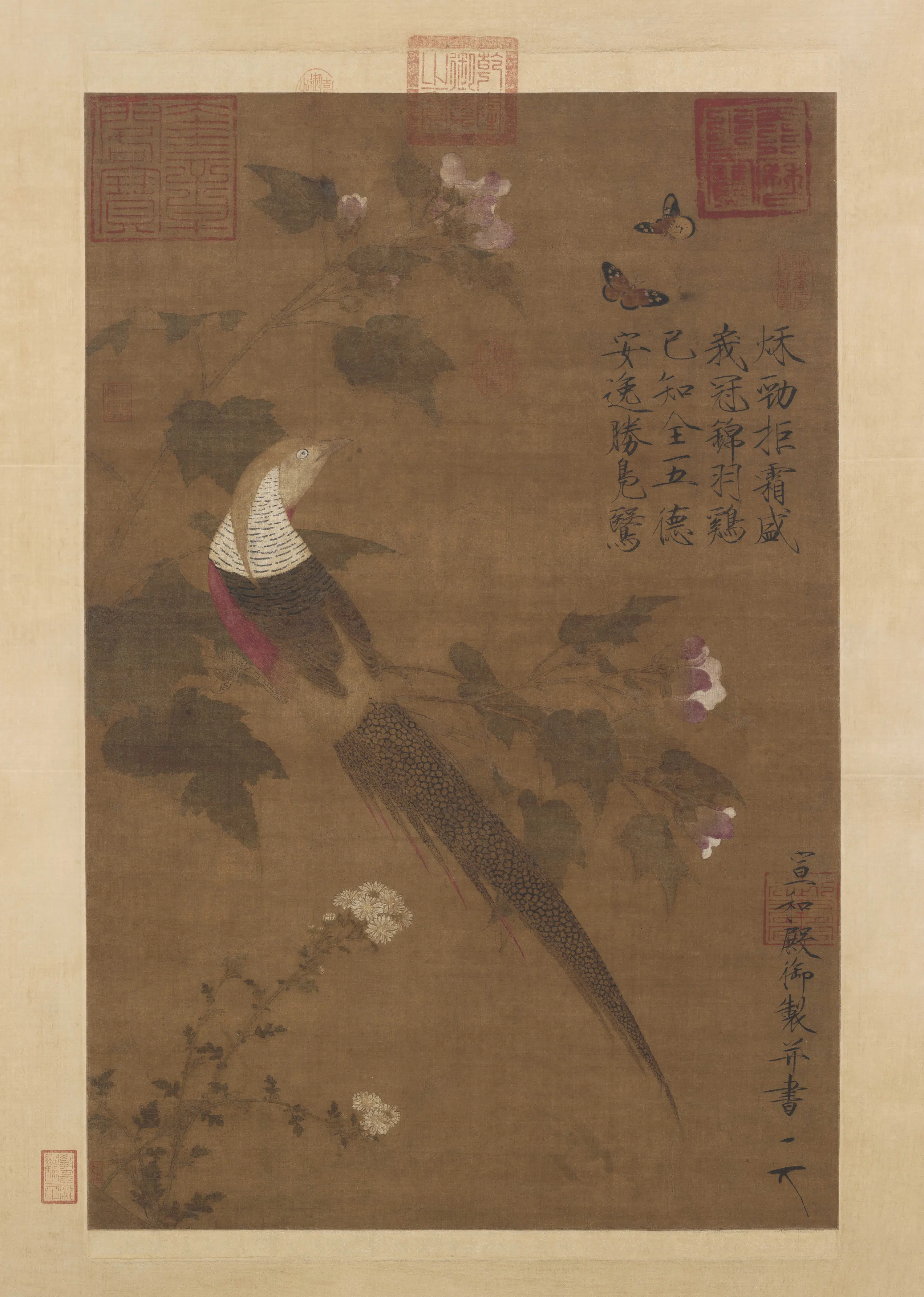 北宋【赵佶】《芙蓉锦鸡图》 第1张