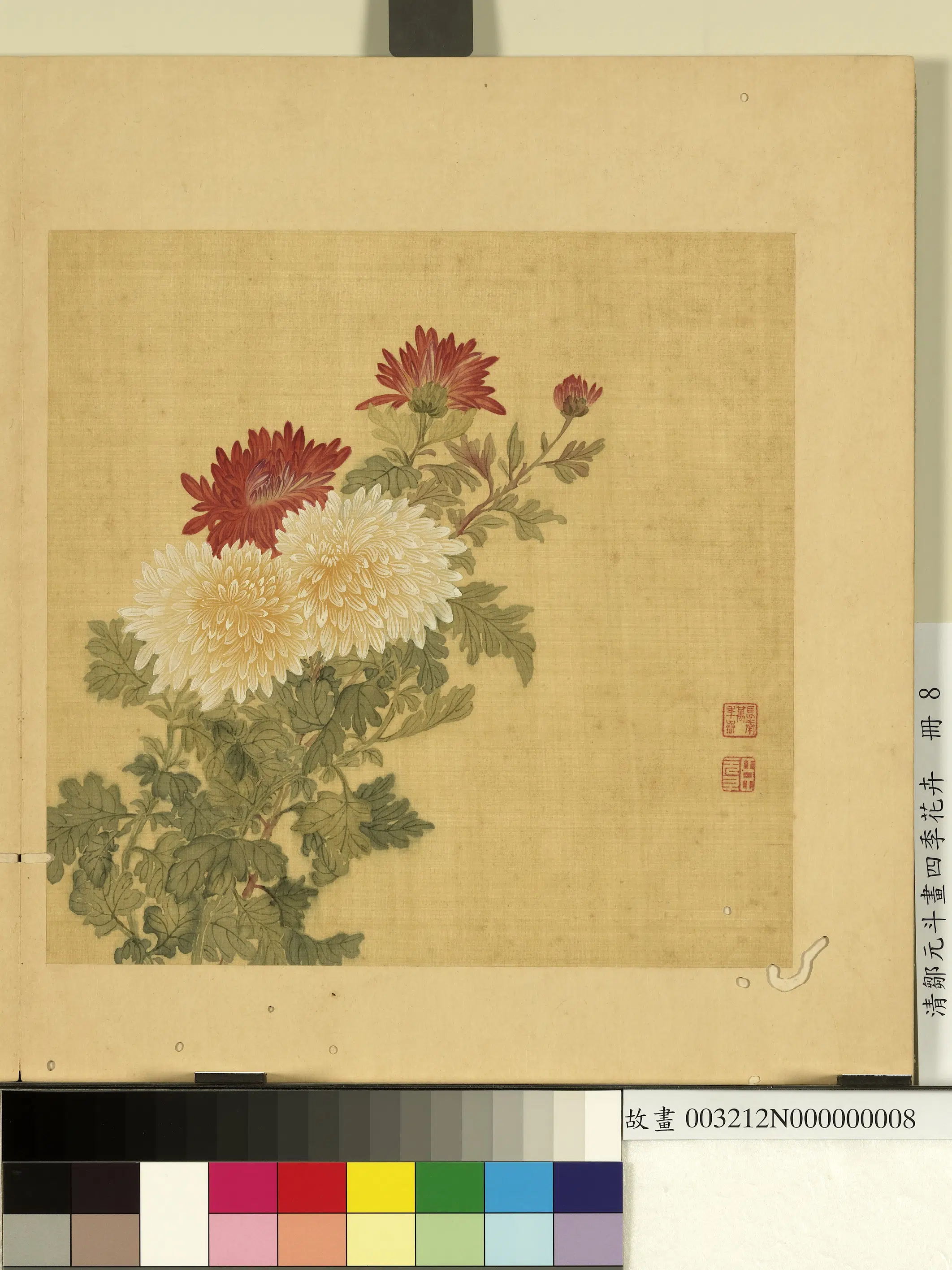 清代【邹元斗】《画四季花卉册-菊》 第1张 清代【邹元斗】《画四季花卉册-菊》 第1张