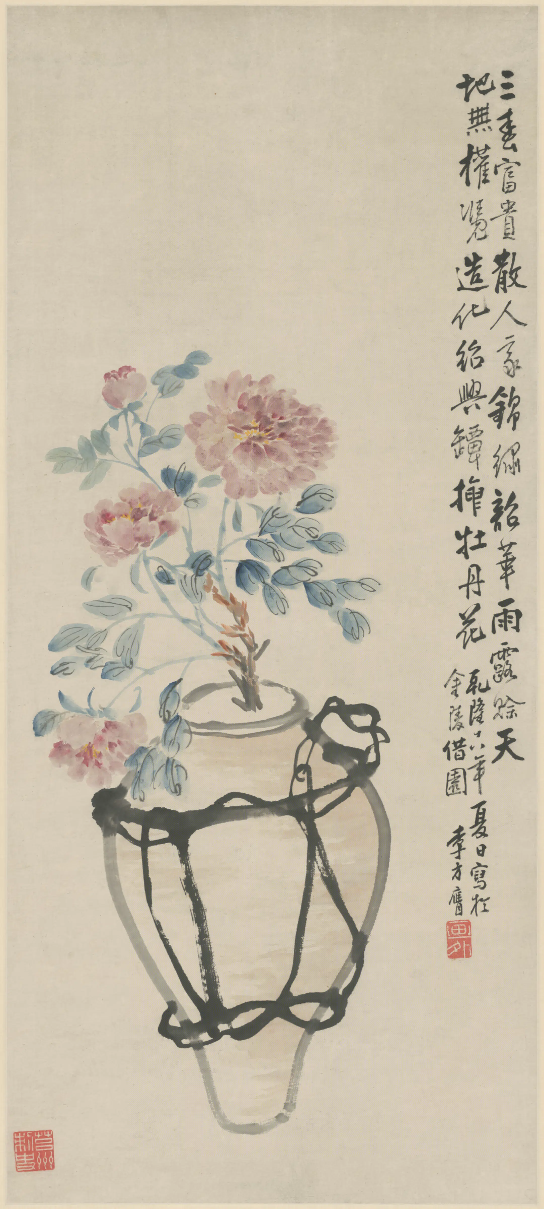 清代【李方膺】《牡丹轴》