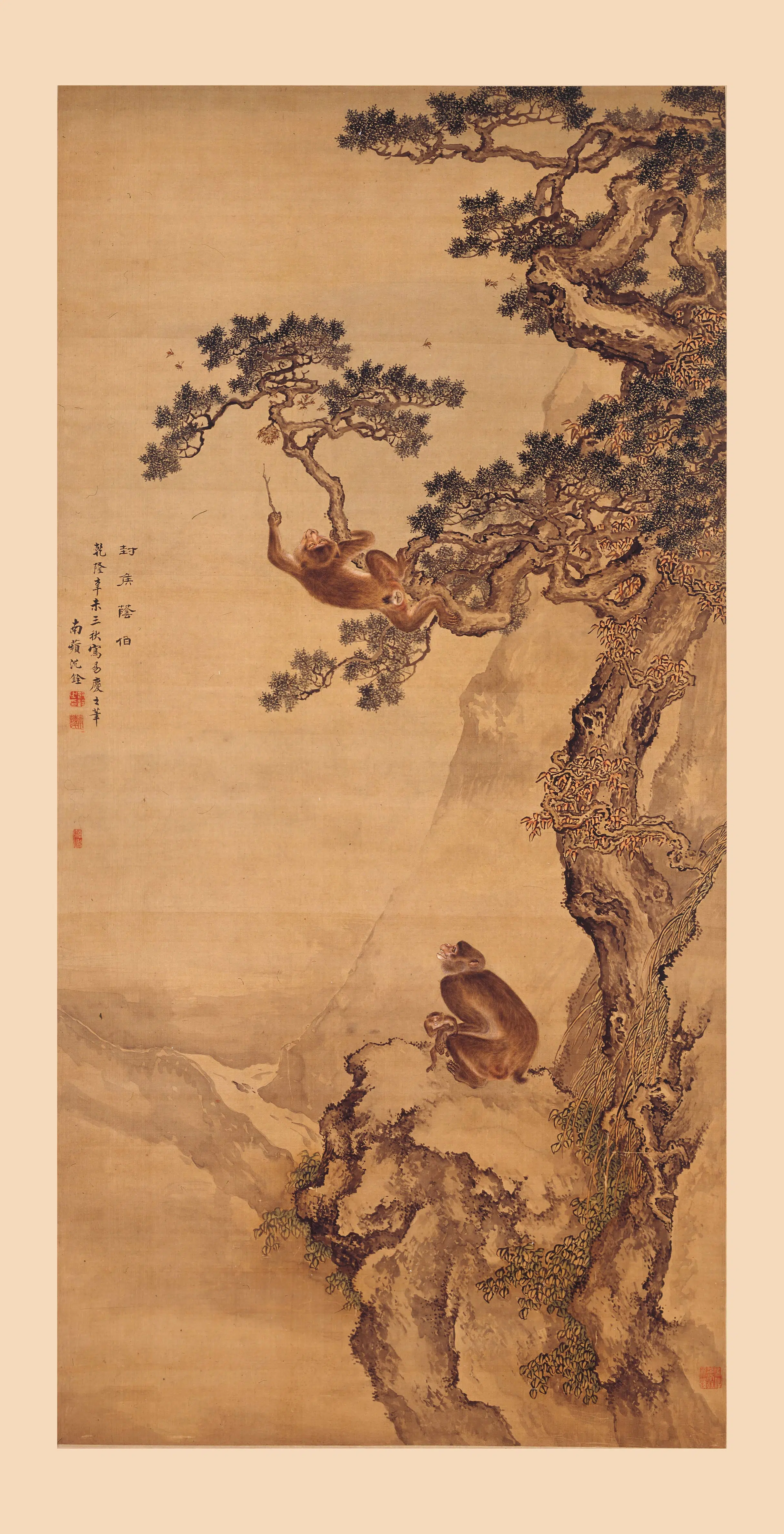 清代【沈铨】《封侯荫伯图轴》
