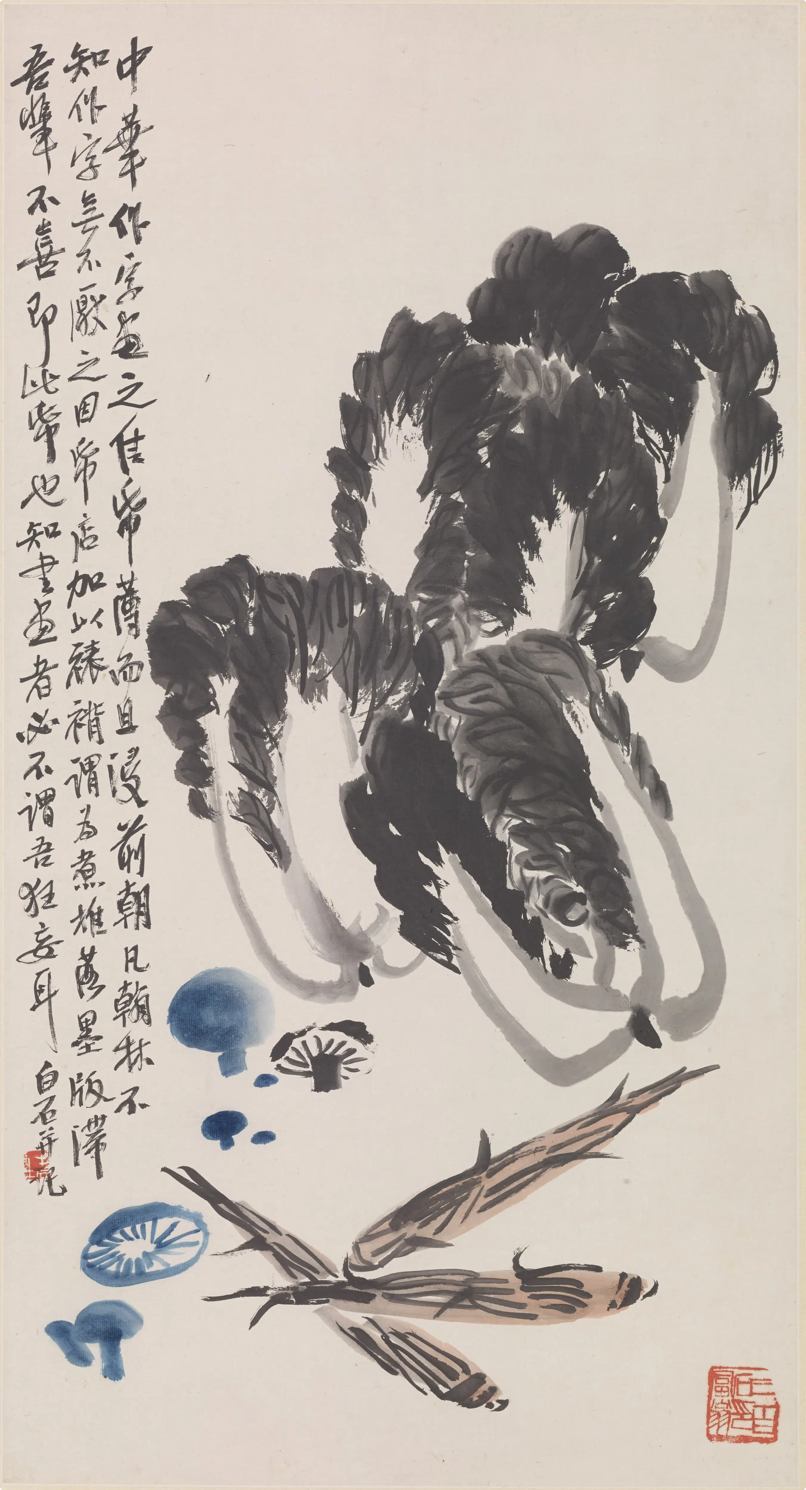 近现代【齐白石】《蔬菜图轴》