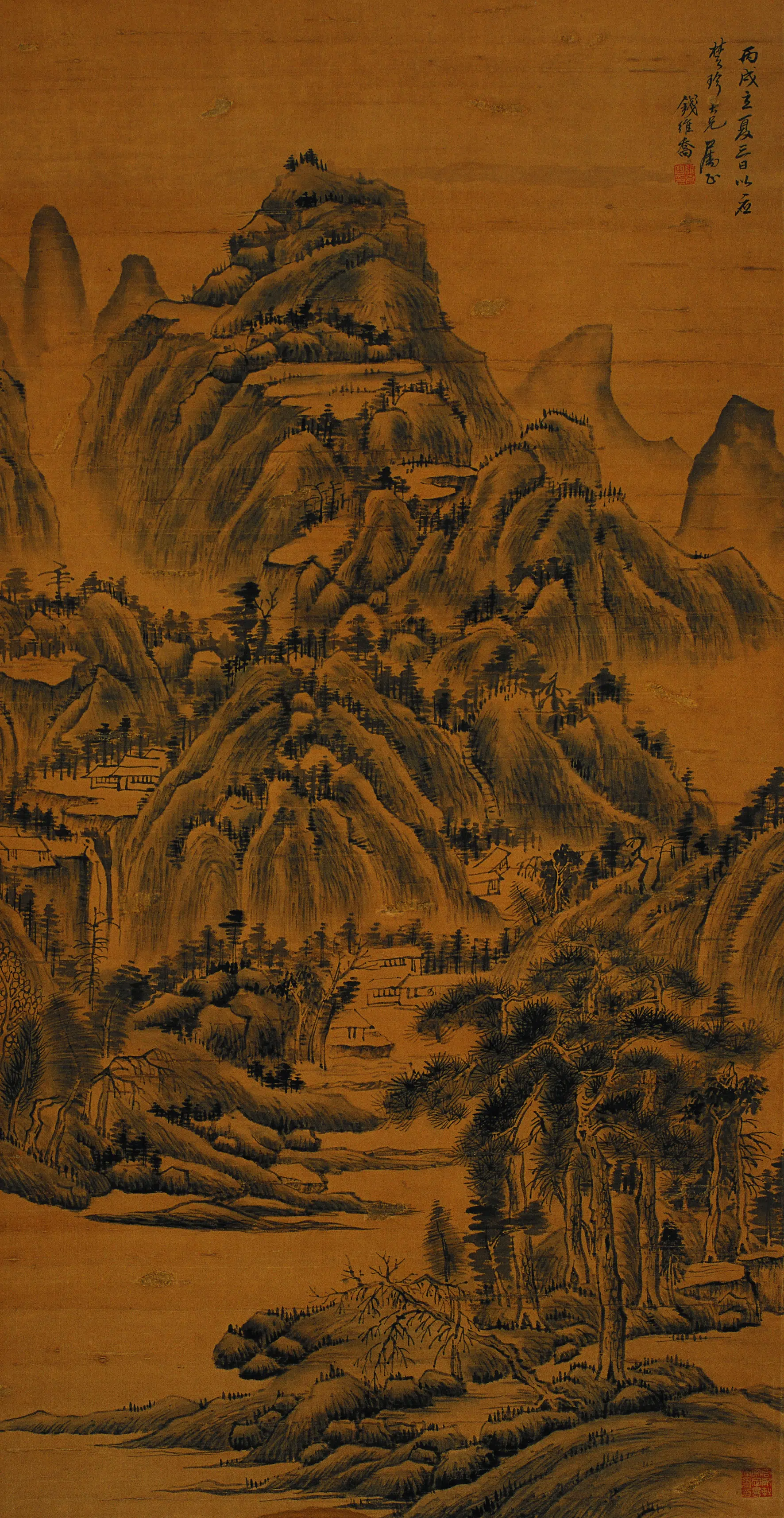 清代【钱维乔】《山水图古画》 第1张 清代【钱维乔】《山水图古画》 第1张