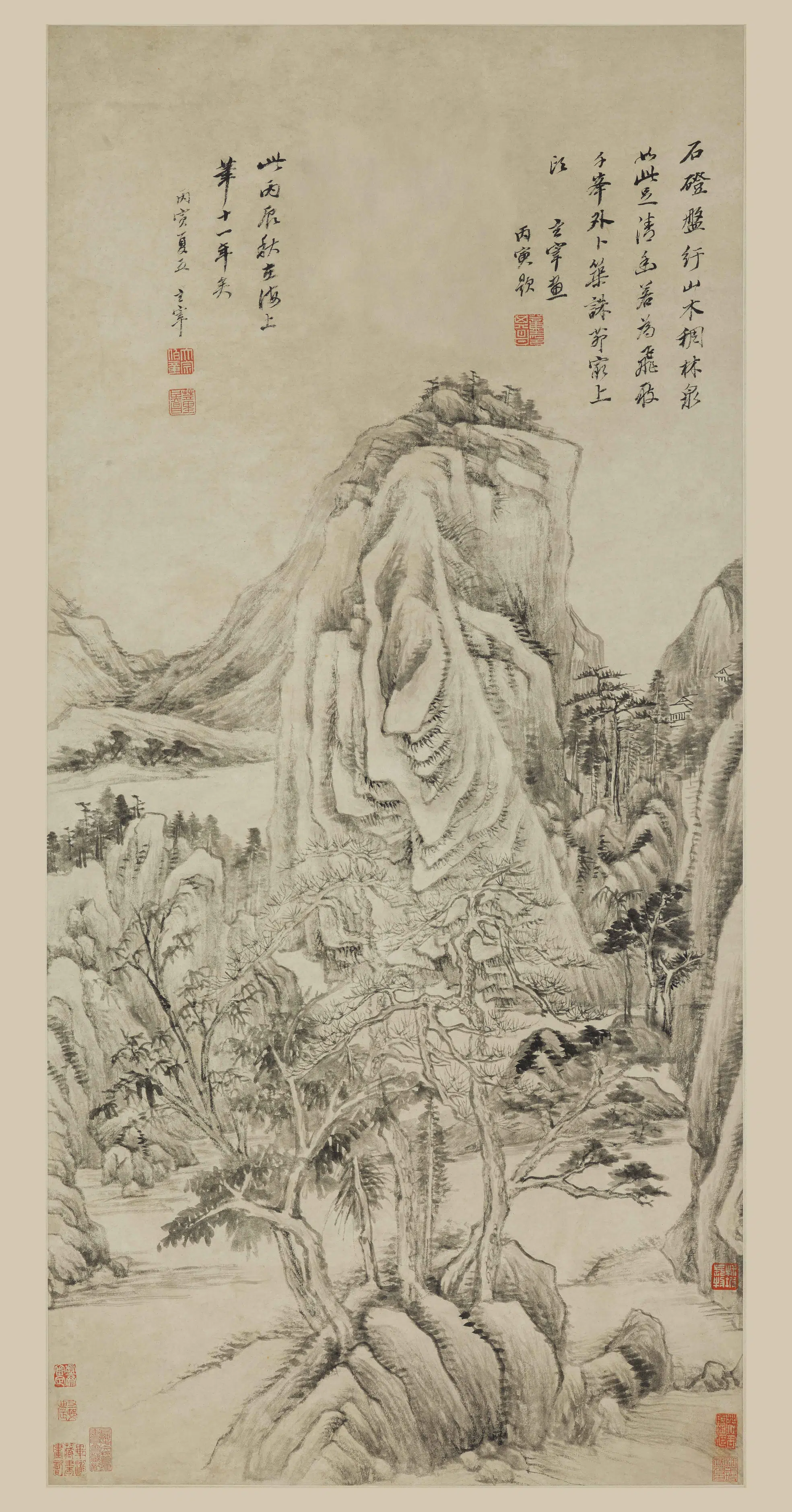 明朝【董其昌】《石磴盘纡图轴》