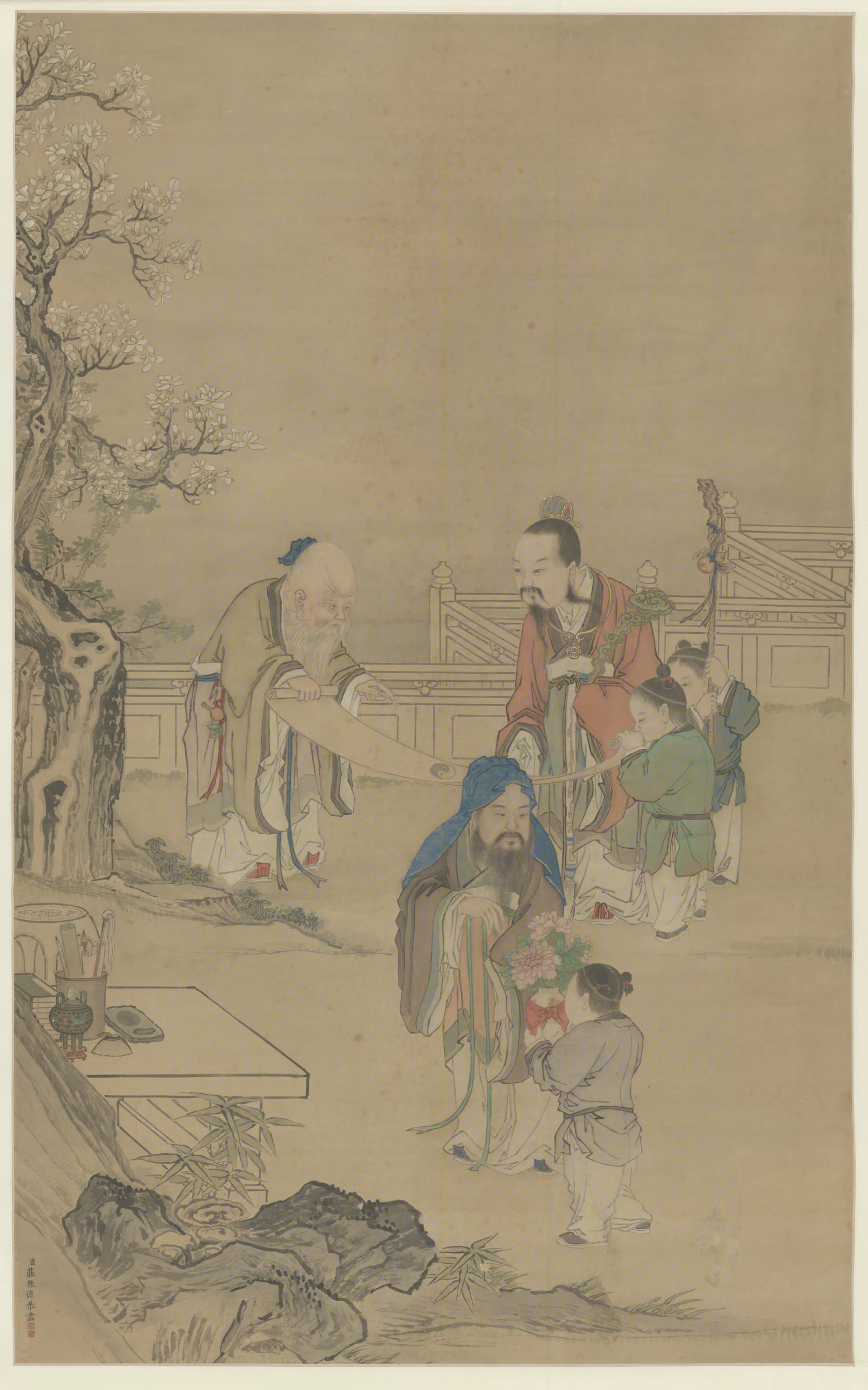 清代【庄豫德】《人物轴》