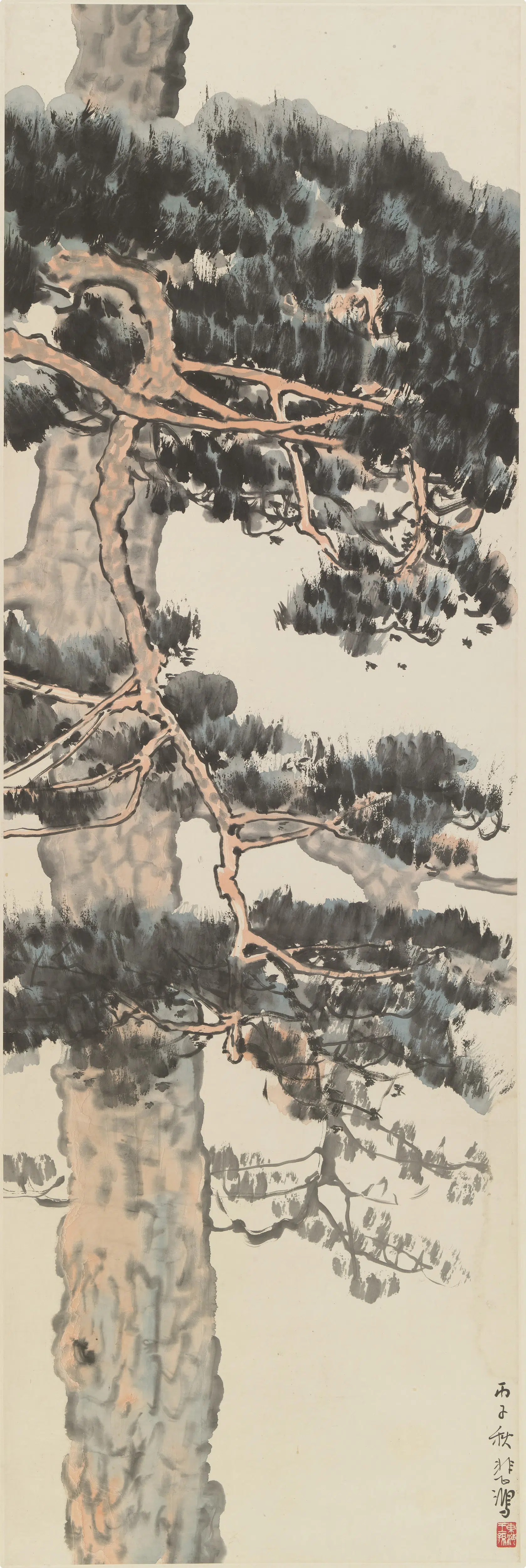 近现代【徐悲鸿】《松树图轴》