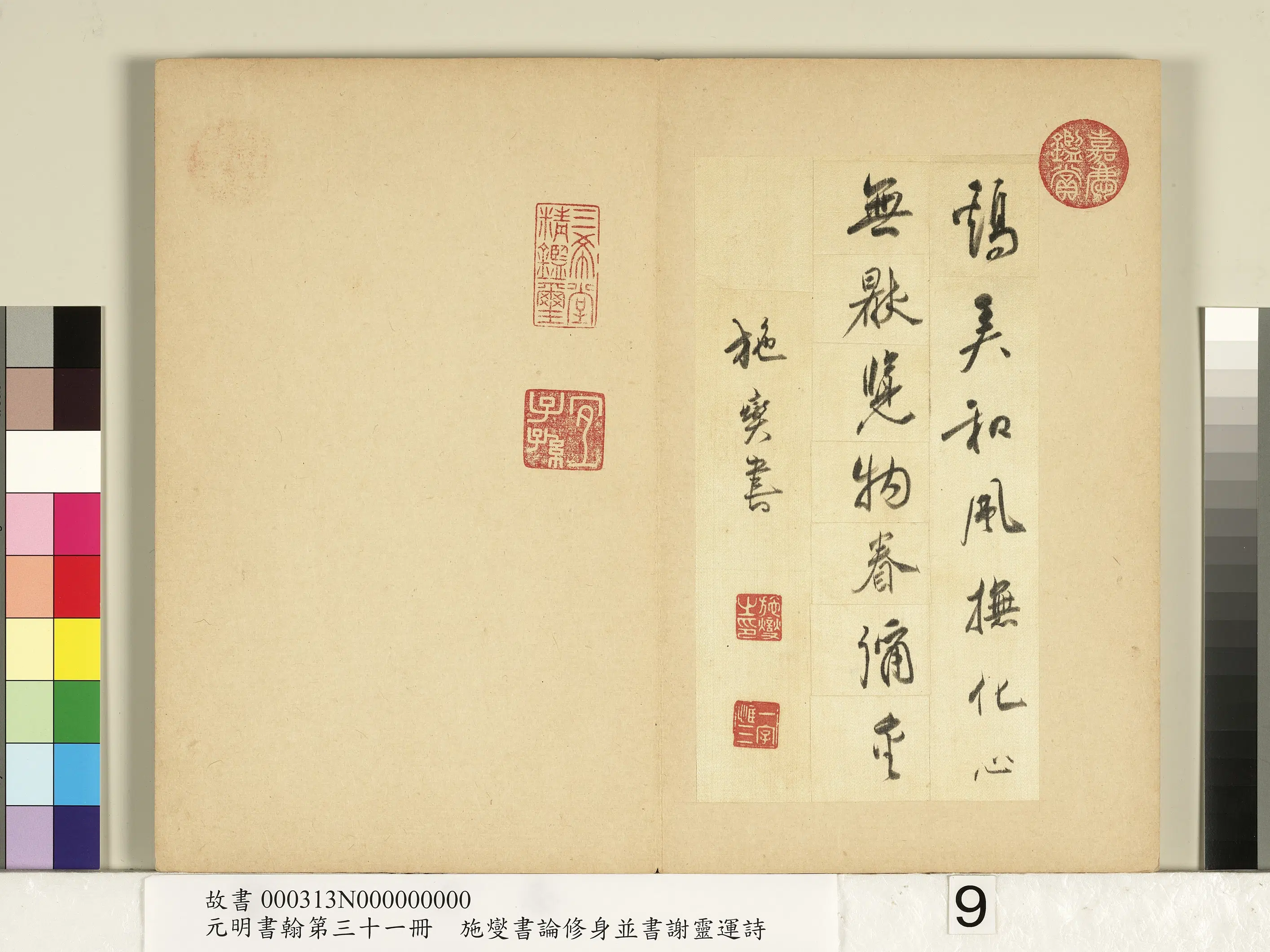 清代【施燮】《元明书翰第三十一册-书谢灵运诗》 第3张