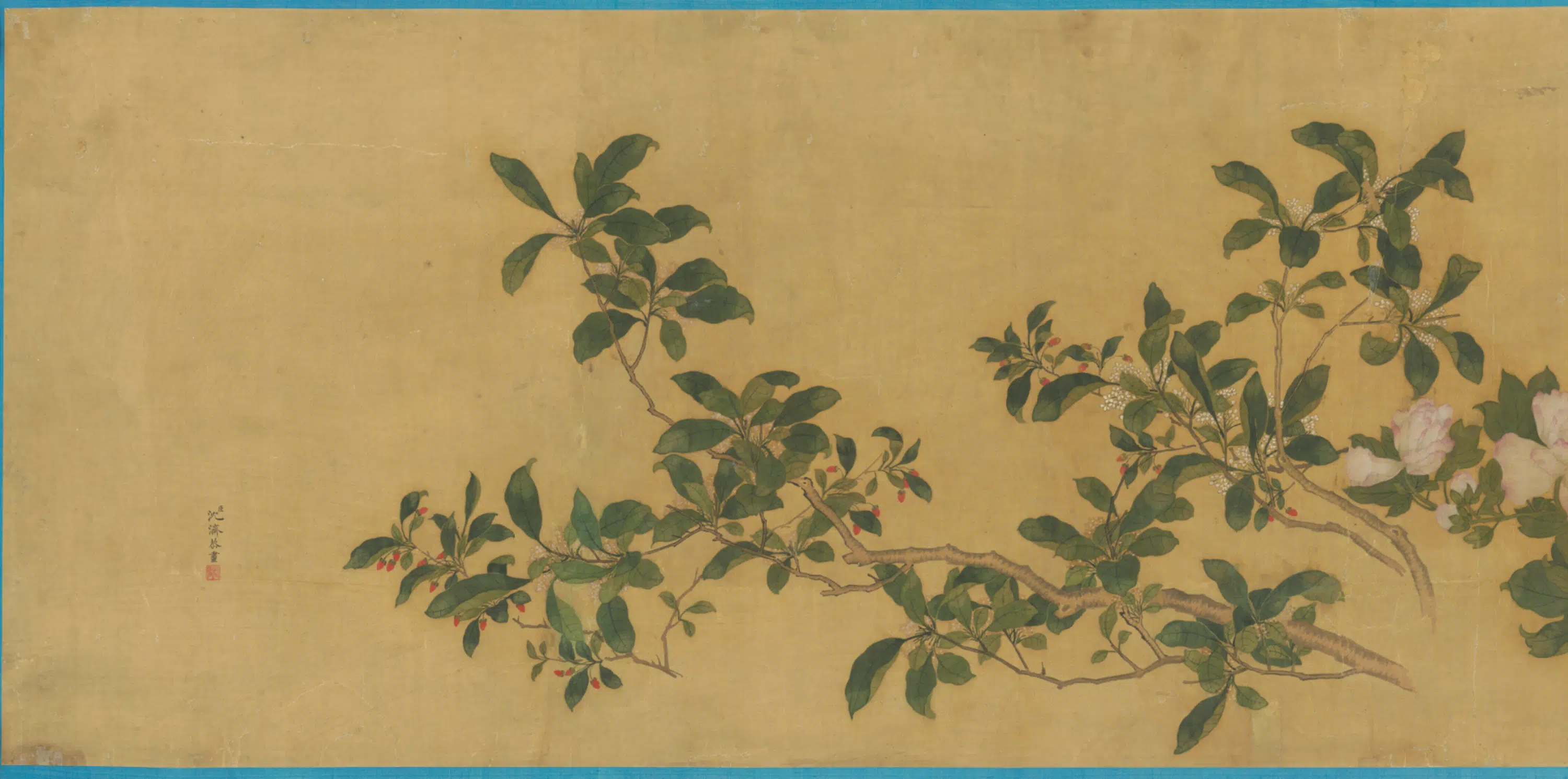 清代【沈济】《花卉贴落》