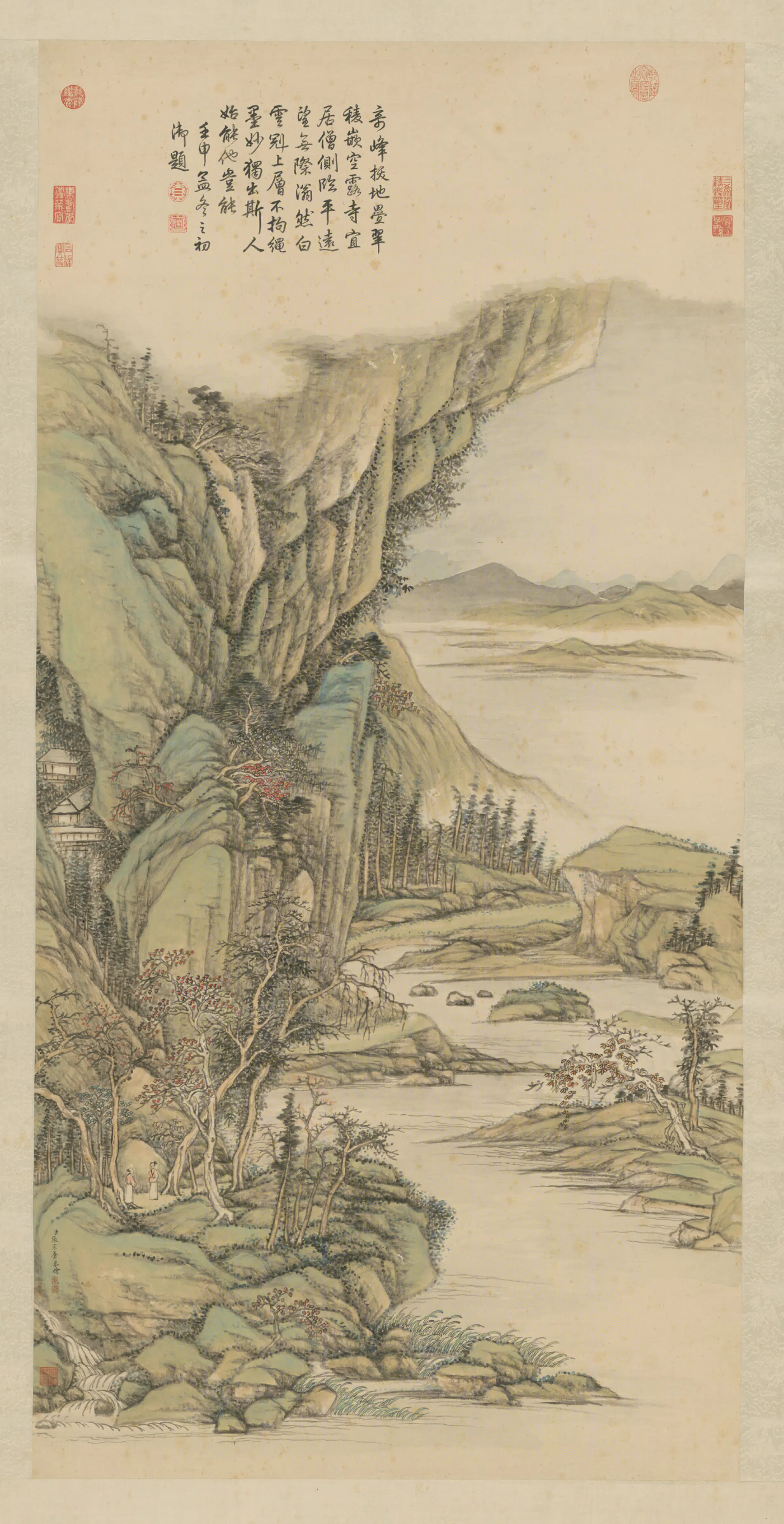 清代【张宗苍】《云峰萧寺图轴》