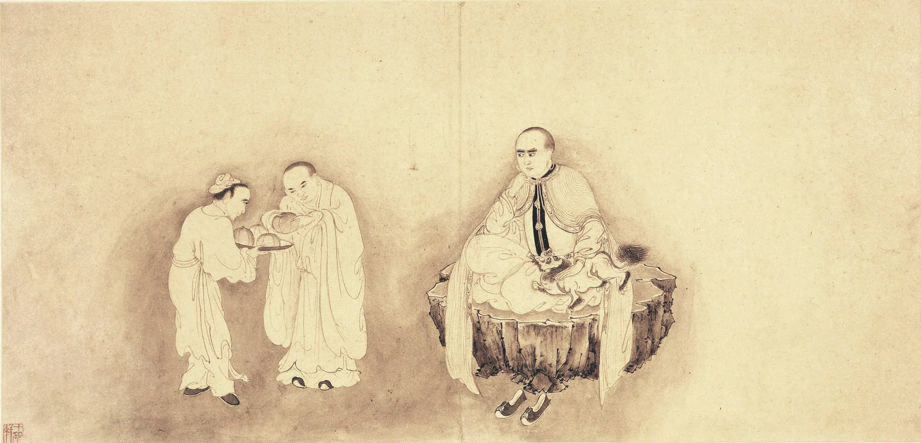 明朝【李麟】《十六罗汉图册(十六开)》 第4张 明朝【李麟】《十六罗汉图册(十六开)》 第4张